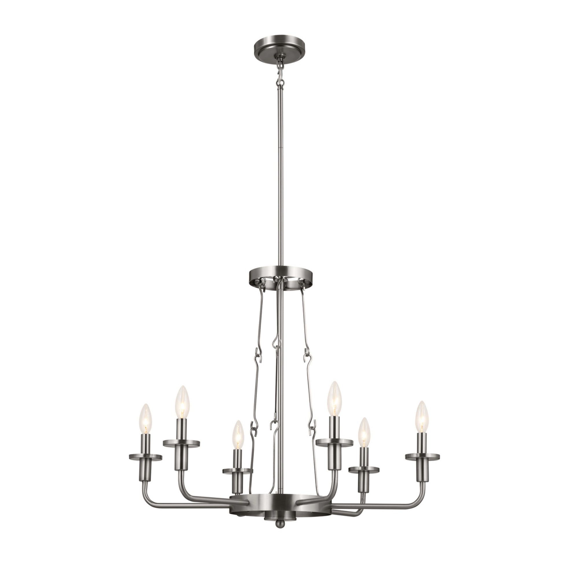 Vetivene 29" 6-Light Chandelier, Classic Pewter Finish - Bees Lighting