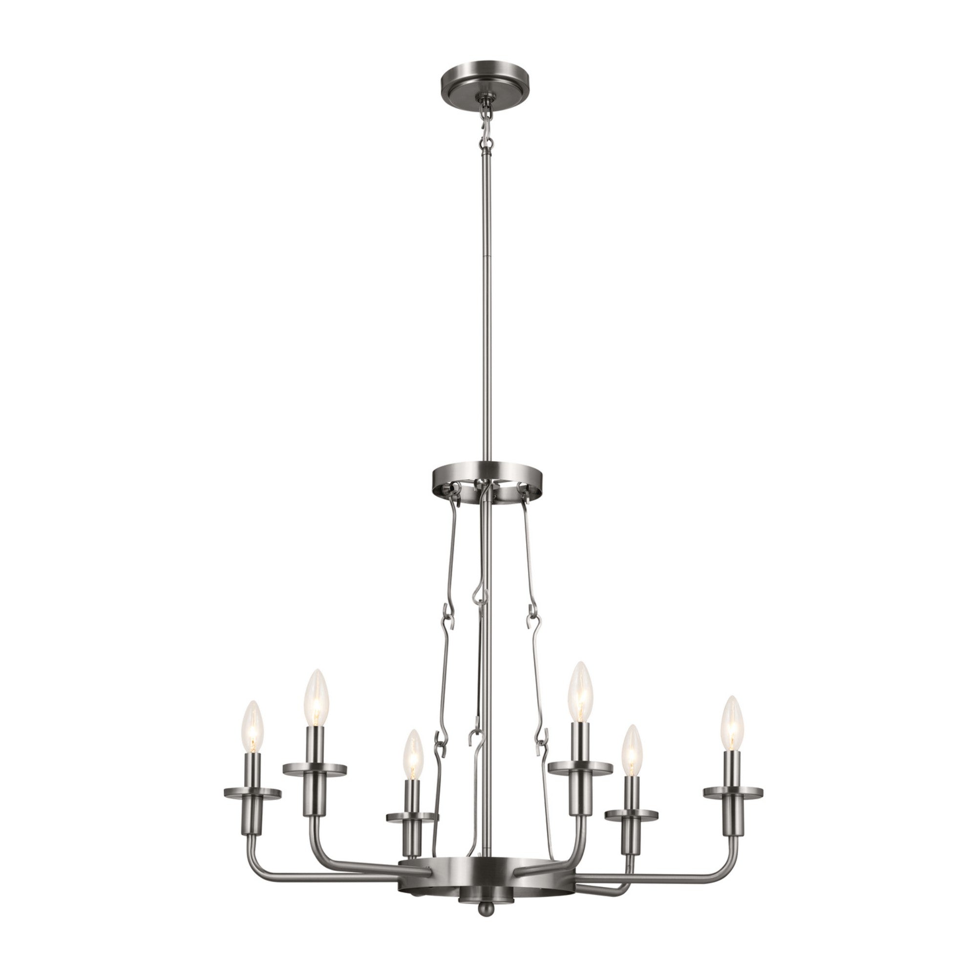 Vetivene 29" 6-Light Chandelier, Classic Pewter Finish - Bees Lighting