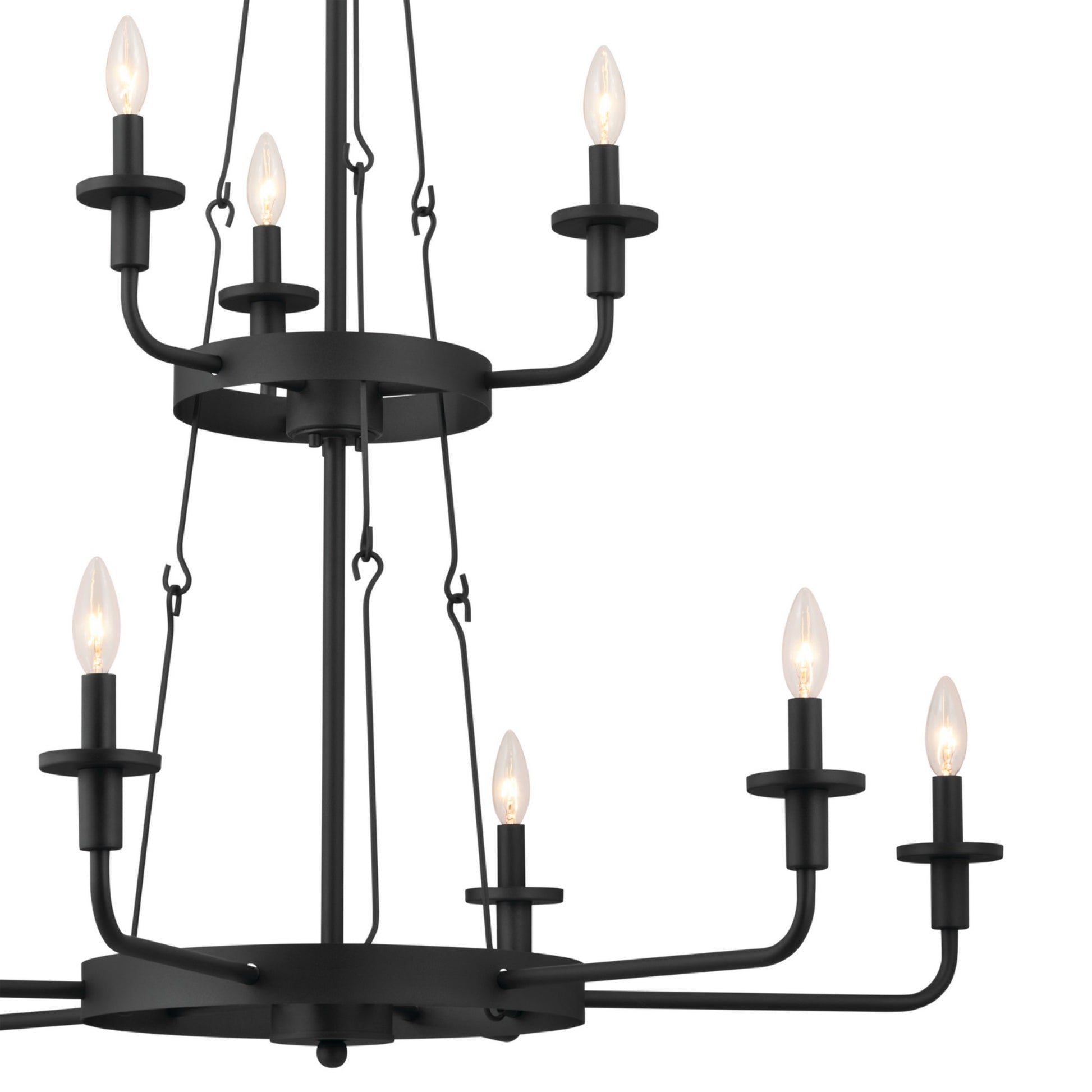 Vetivene 40" 9-Light Chandelier, Textured Black Finish - Bees Lighting