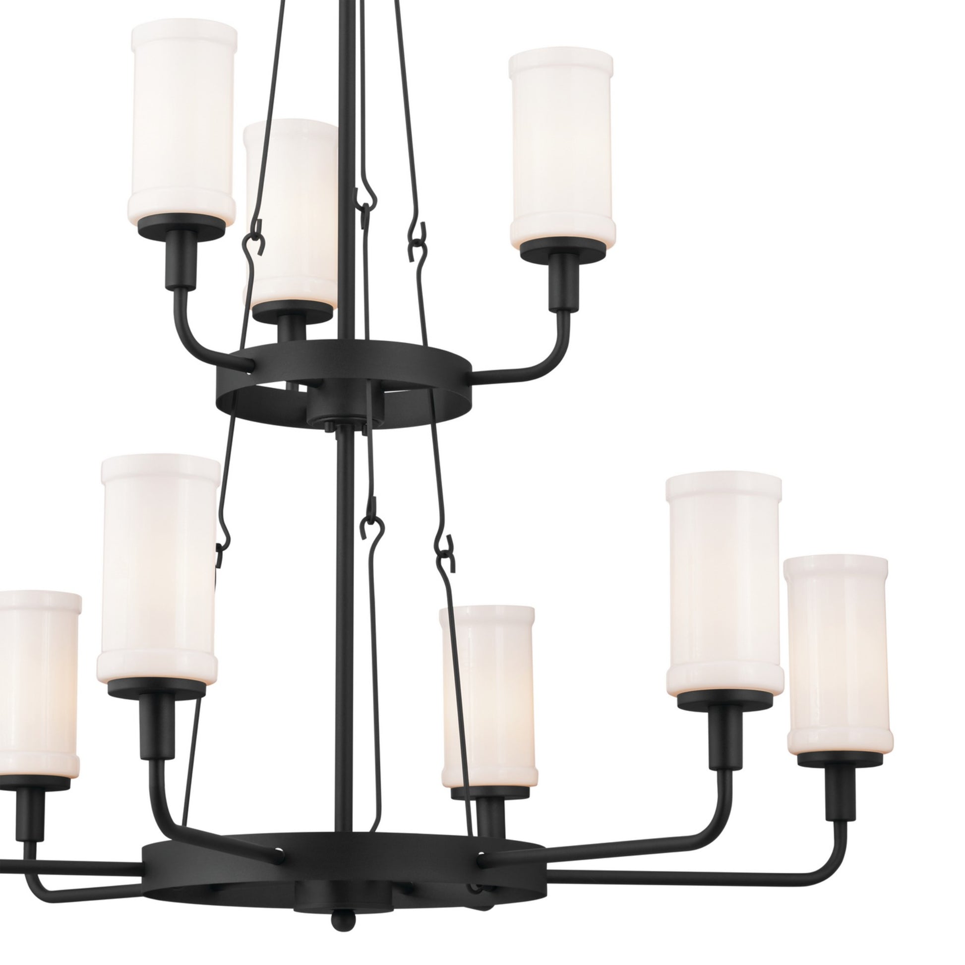 Vetivene 40" 9-Light Chandelier, Textured Black Finish - Bees Lighting