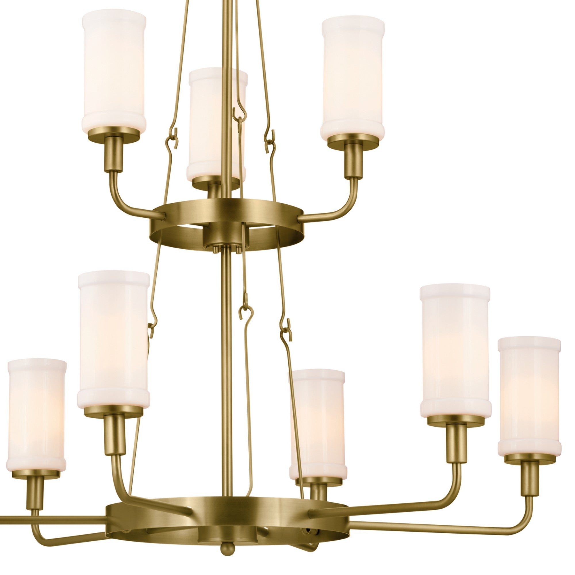 Vetivene 40" 9-Light Chandelier, Natural Brass Finish - Bees Lighting