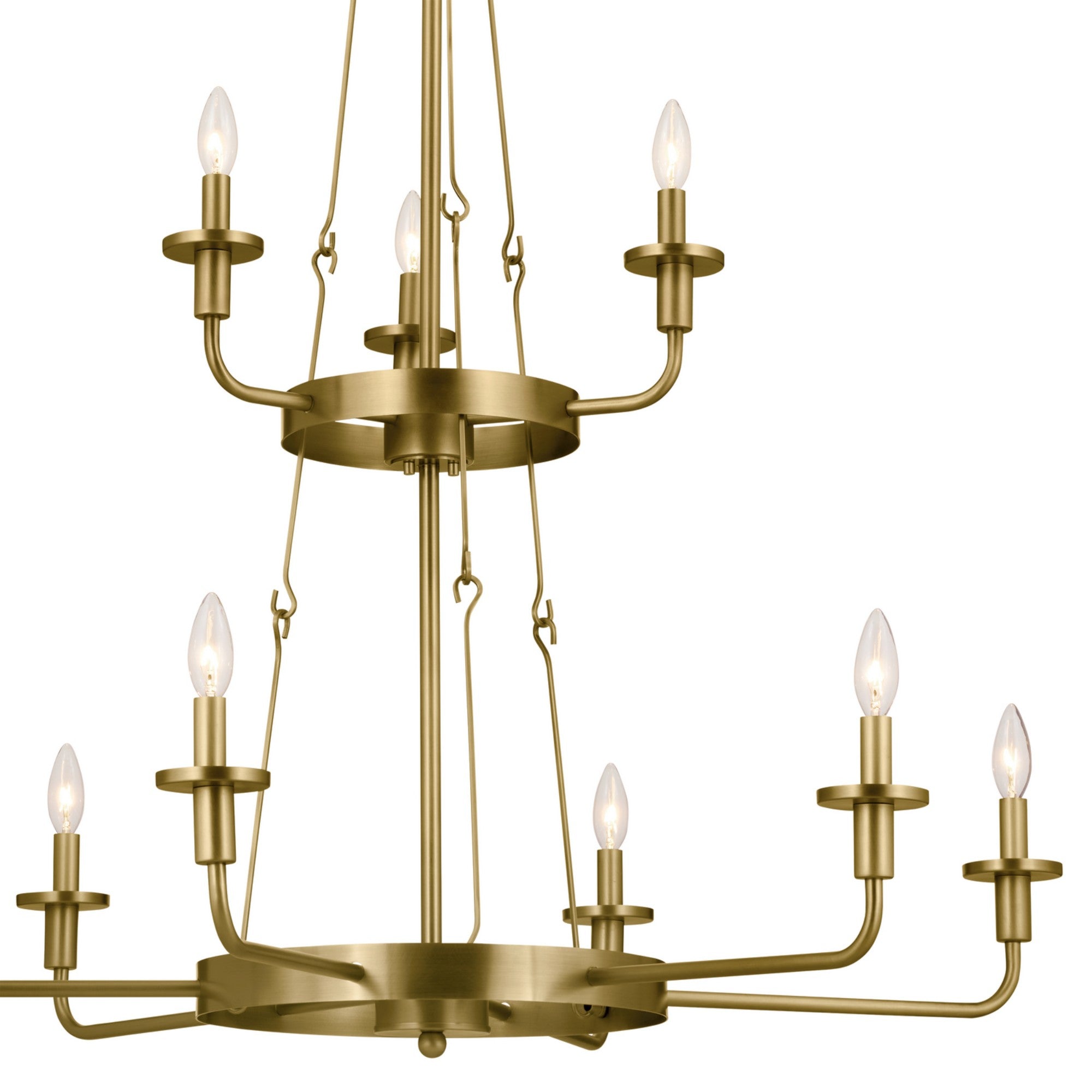 Vetivene 40" 9-Light Chandelier, Natural Brass Finish - Bees Lighting