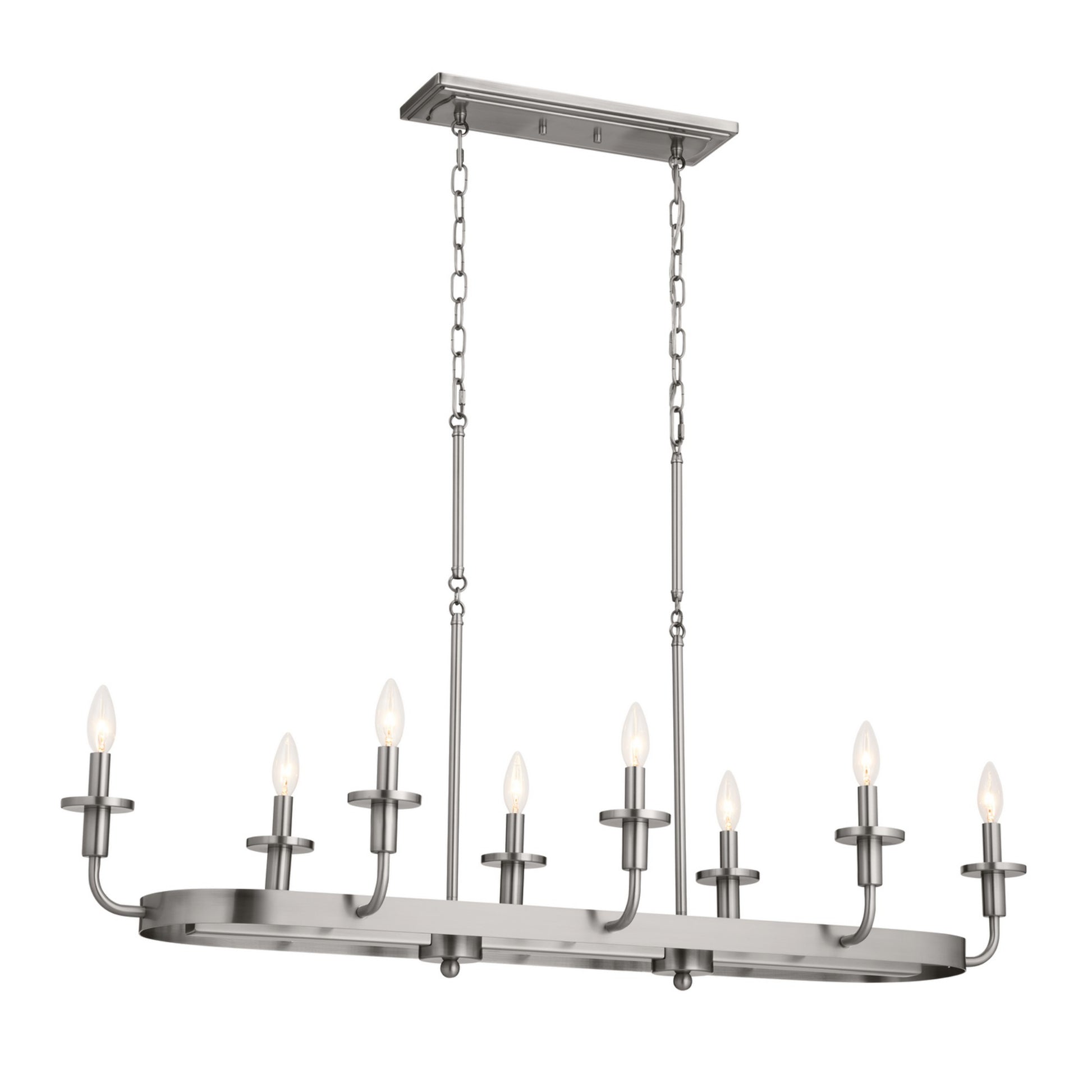 Vetivene 47" 8-Light Linear Chandelier, Classic Pewter Finish - Bees Lighting