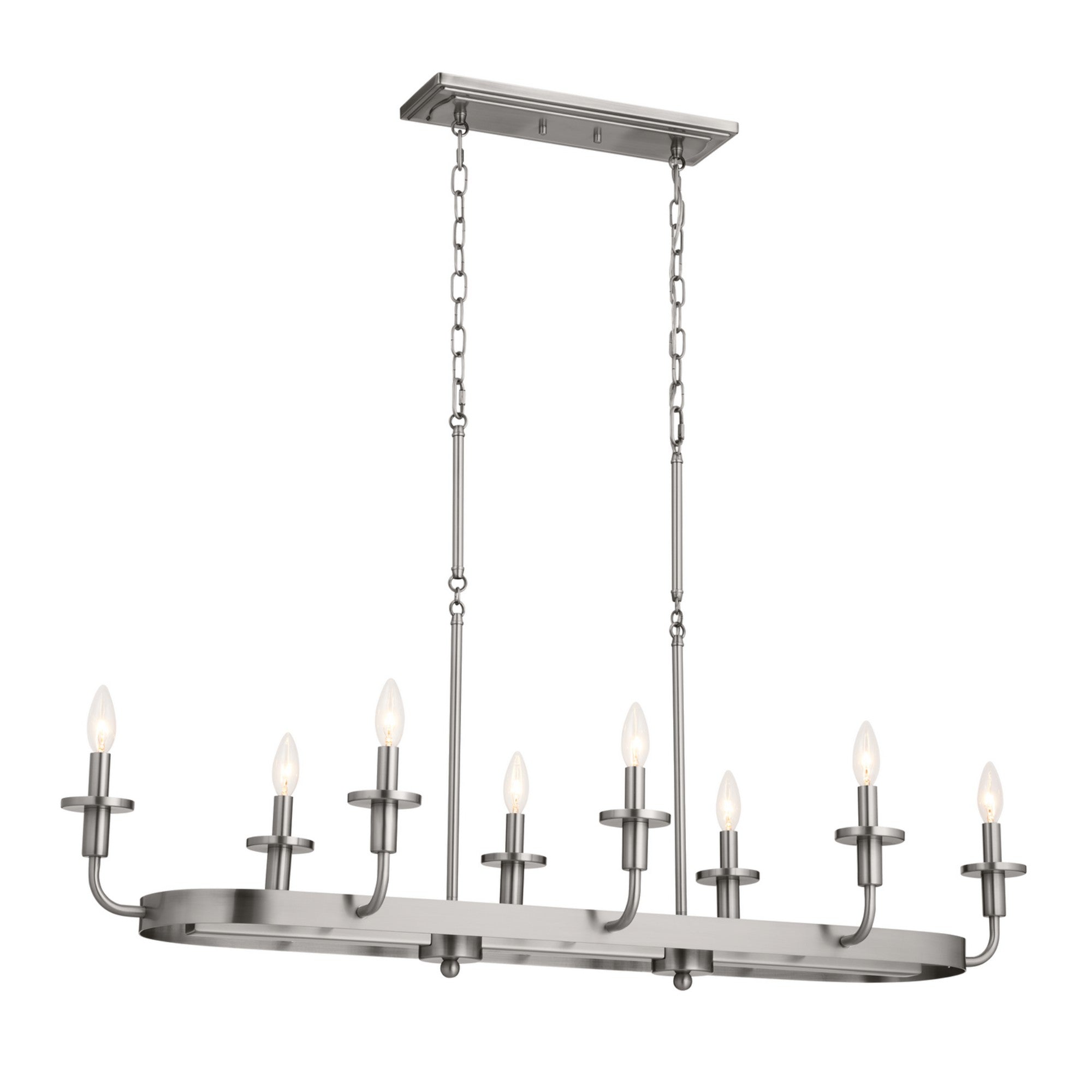 Vetivene 47" 8-Light Linear Chandelier, Classic Pewter Finish - Bees Lighting