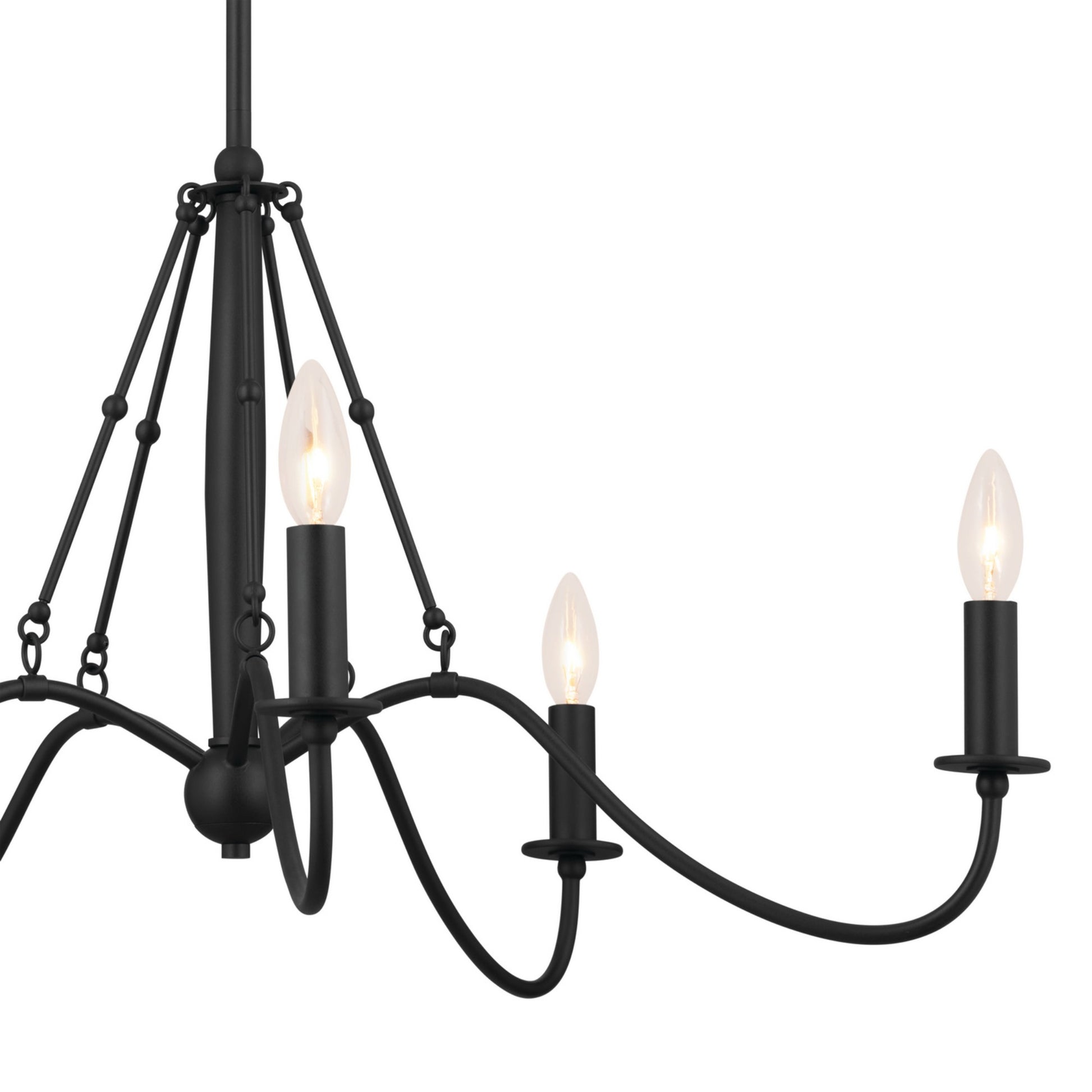 Freesia 31" 5-Light Chandelier, Textured Black Finish - Bees Lighting