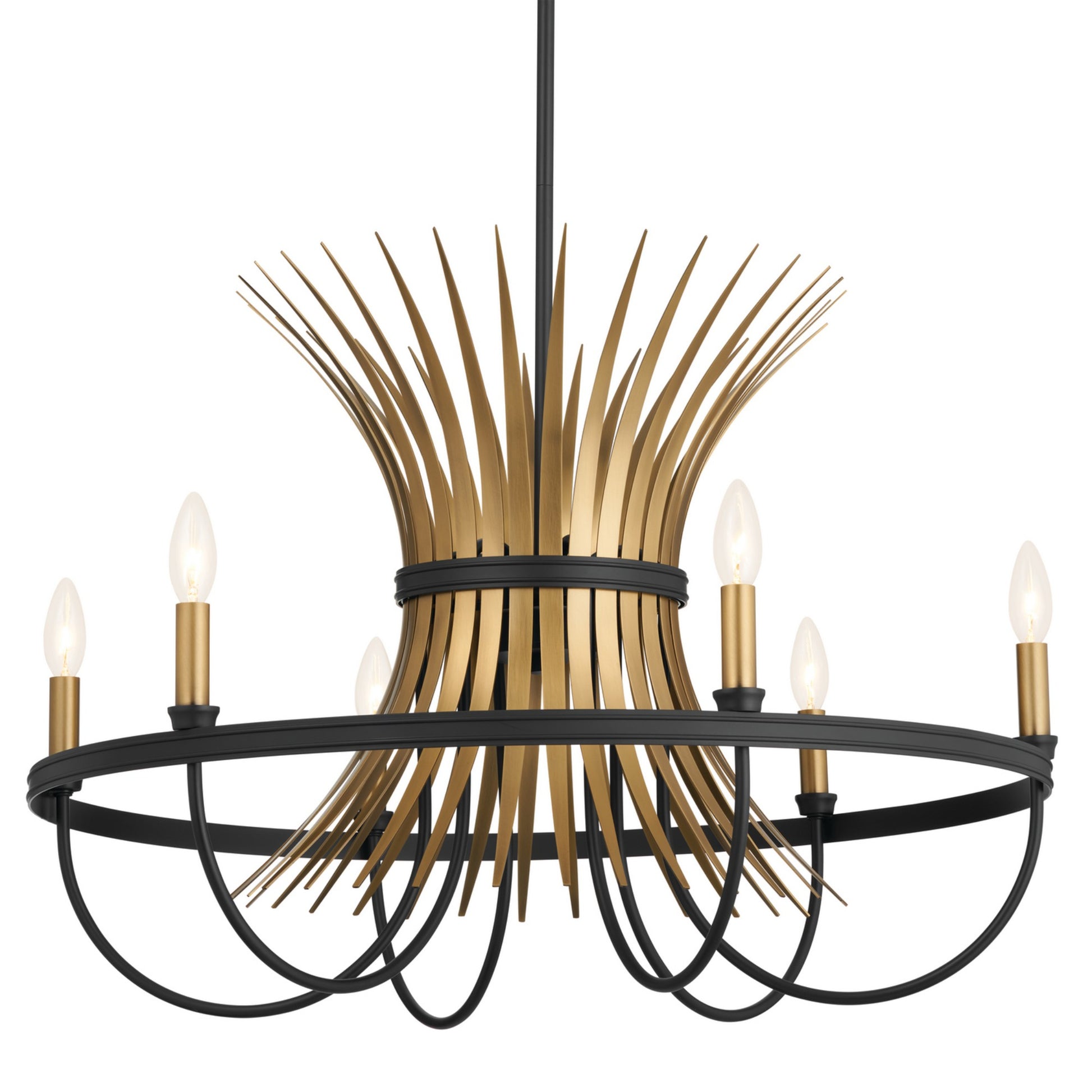 Baile 29" 6-Light Chandelier, Black Finish - Bees Lighting