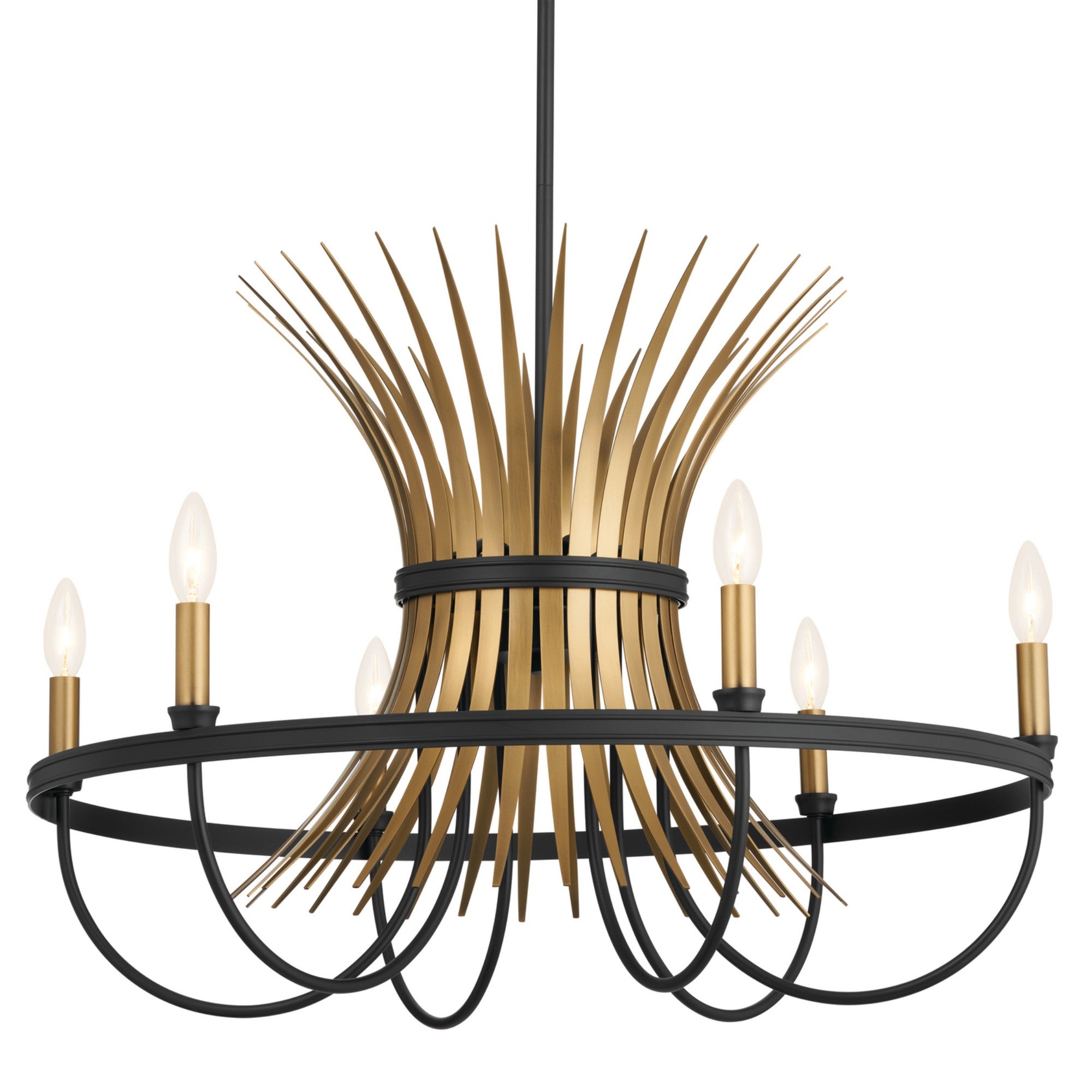 Baile 29" 6-Light Chandelier, Black Finish - Bees Lighting