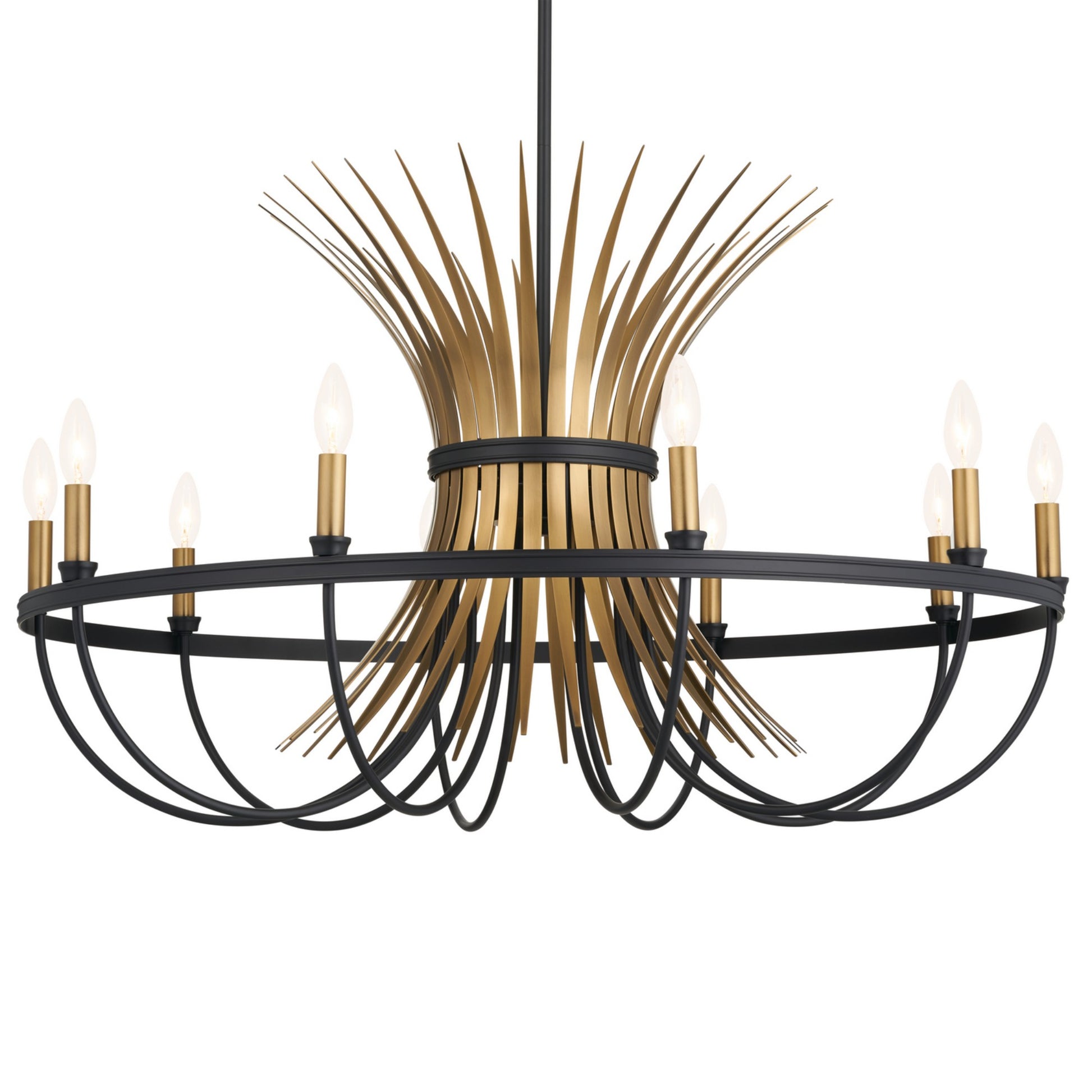 Baile 37" 10-Light Chandelier, Black Finish - Bees Lighting