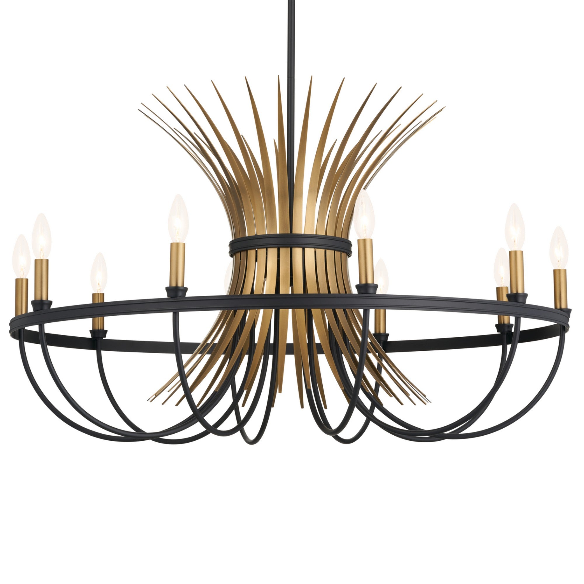 Baile 37" 10-Light Chandelier, Black Finish - Bees Lighting