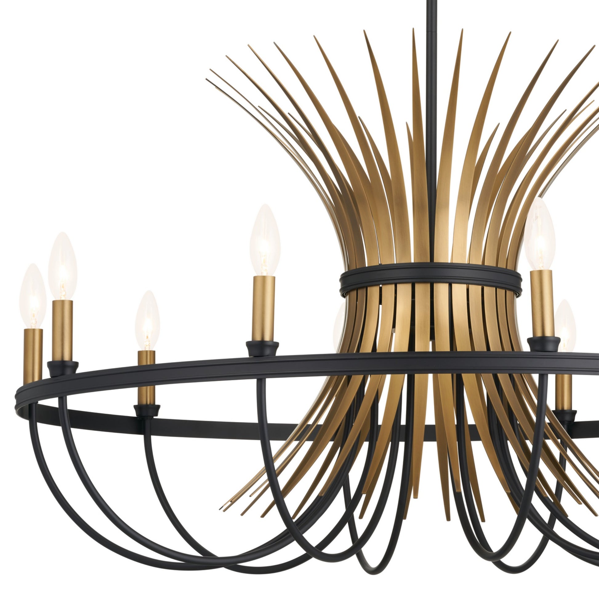 Baile 37" 10-Light Chandelier, Black Finish - Bees Lighting