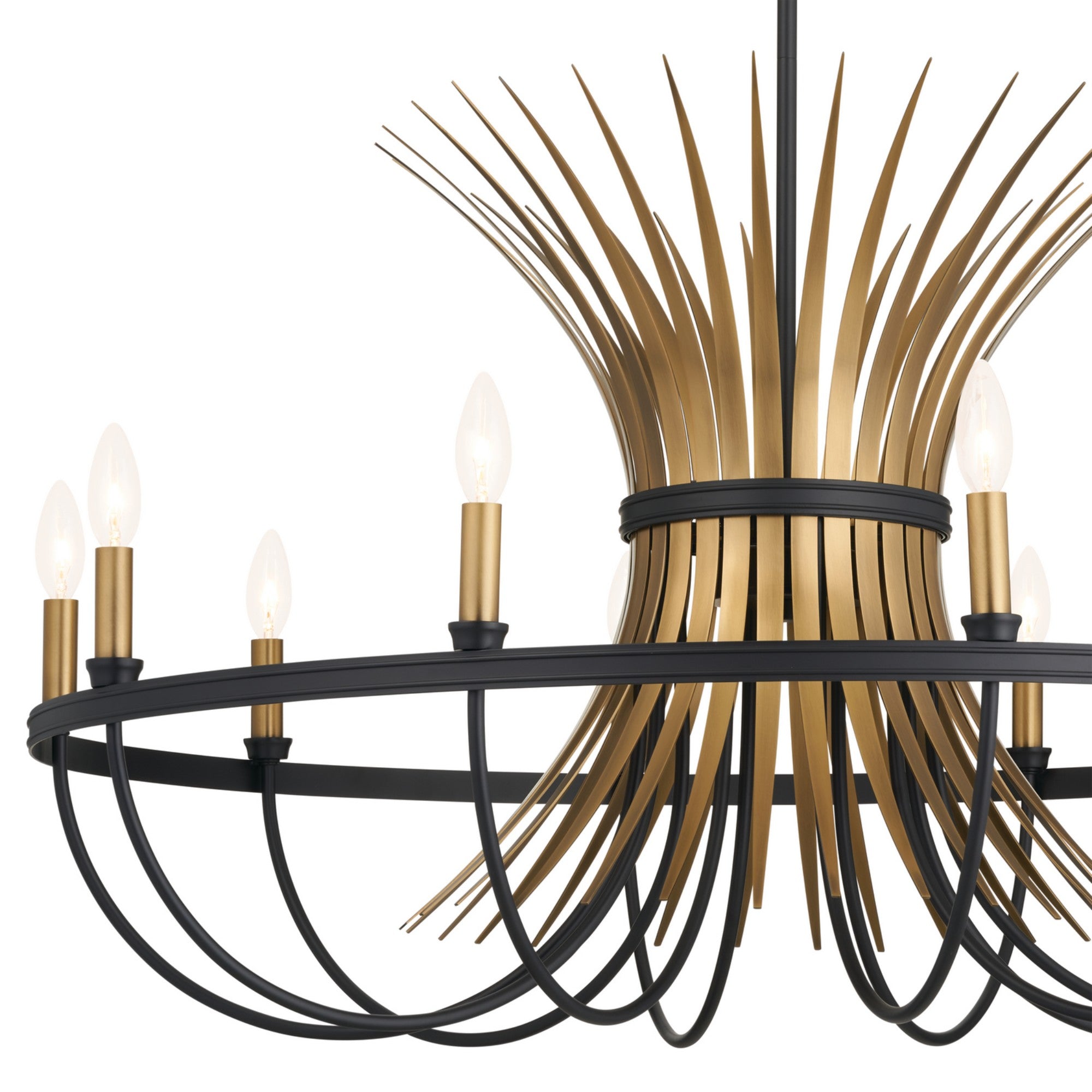 Baile 37" 10-Light Chandelier, Black Finish - Bees Lighting