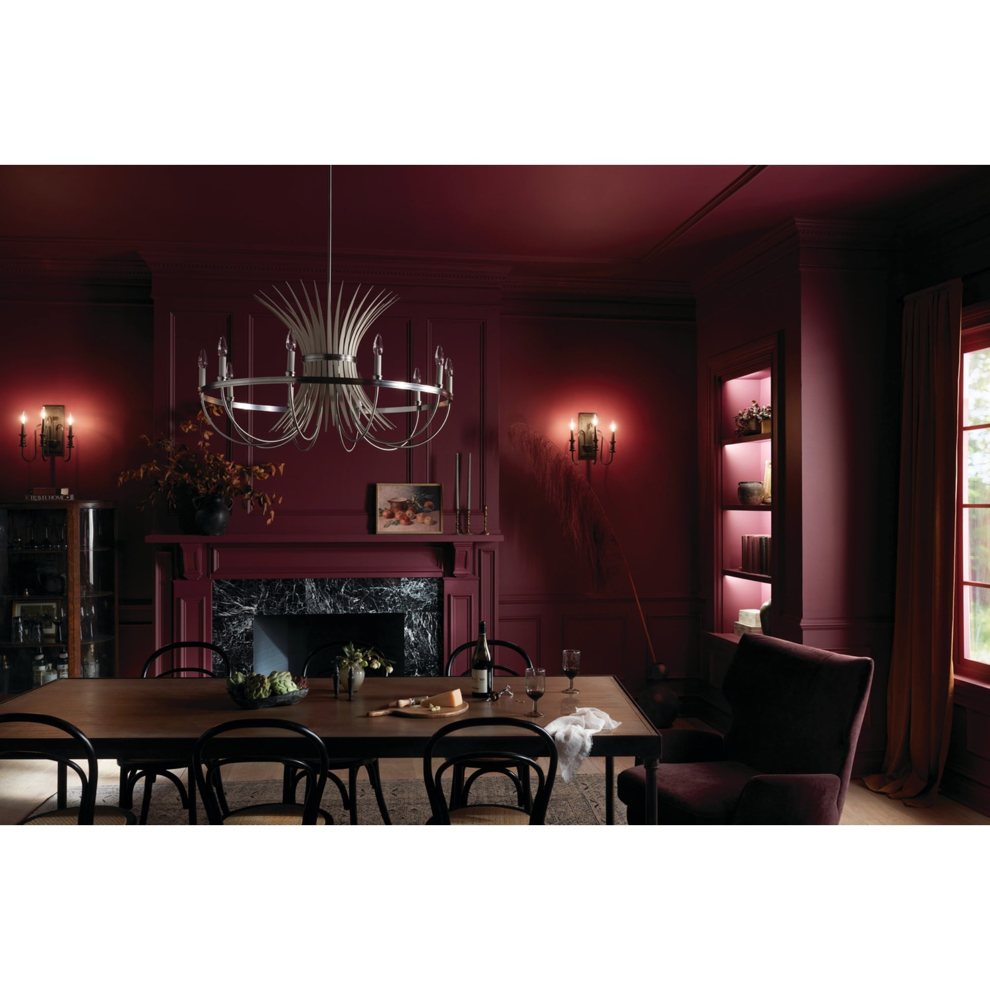 Baile 37" 10-Light Chandelier, Brushed Nickel Finish - Bees Lighting