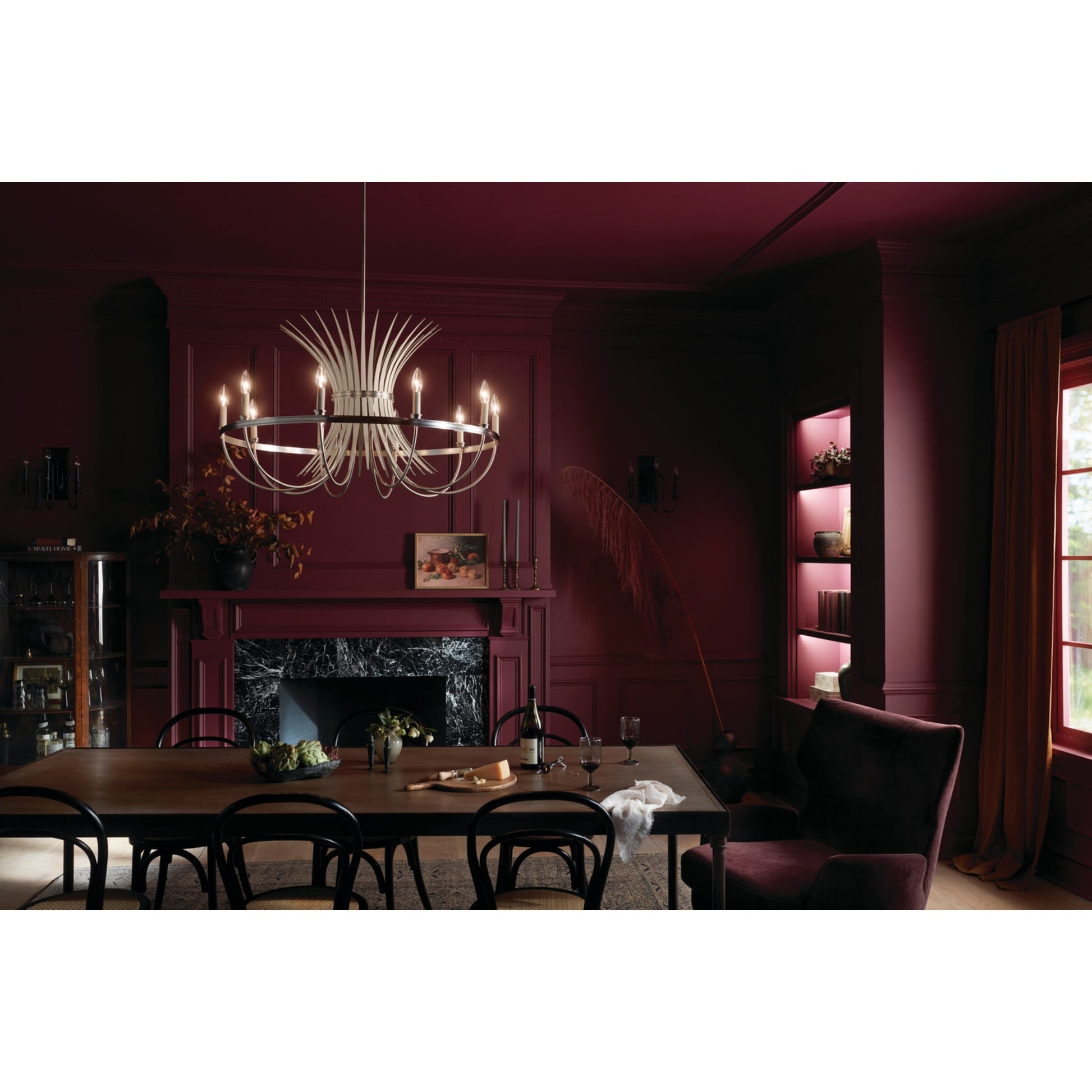 Baile 37" 10-Light Chandelier, Brushed Nickel Finish - Bees Lighting