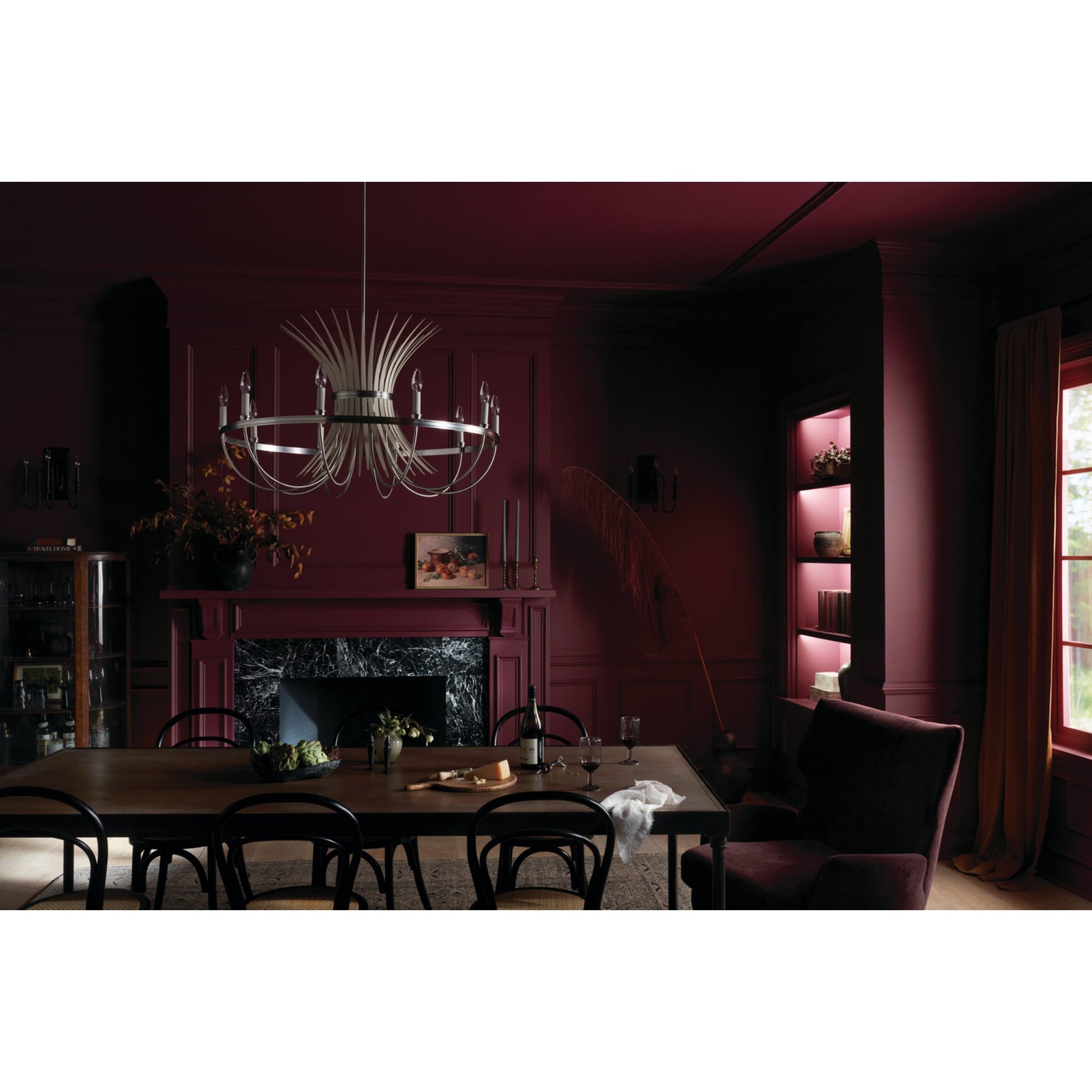 Baile 37" 10-Light Chandelier, Brushed Nickel Finish - Bees Lighting