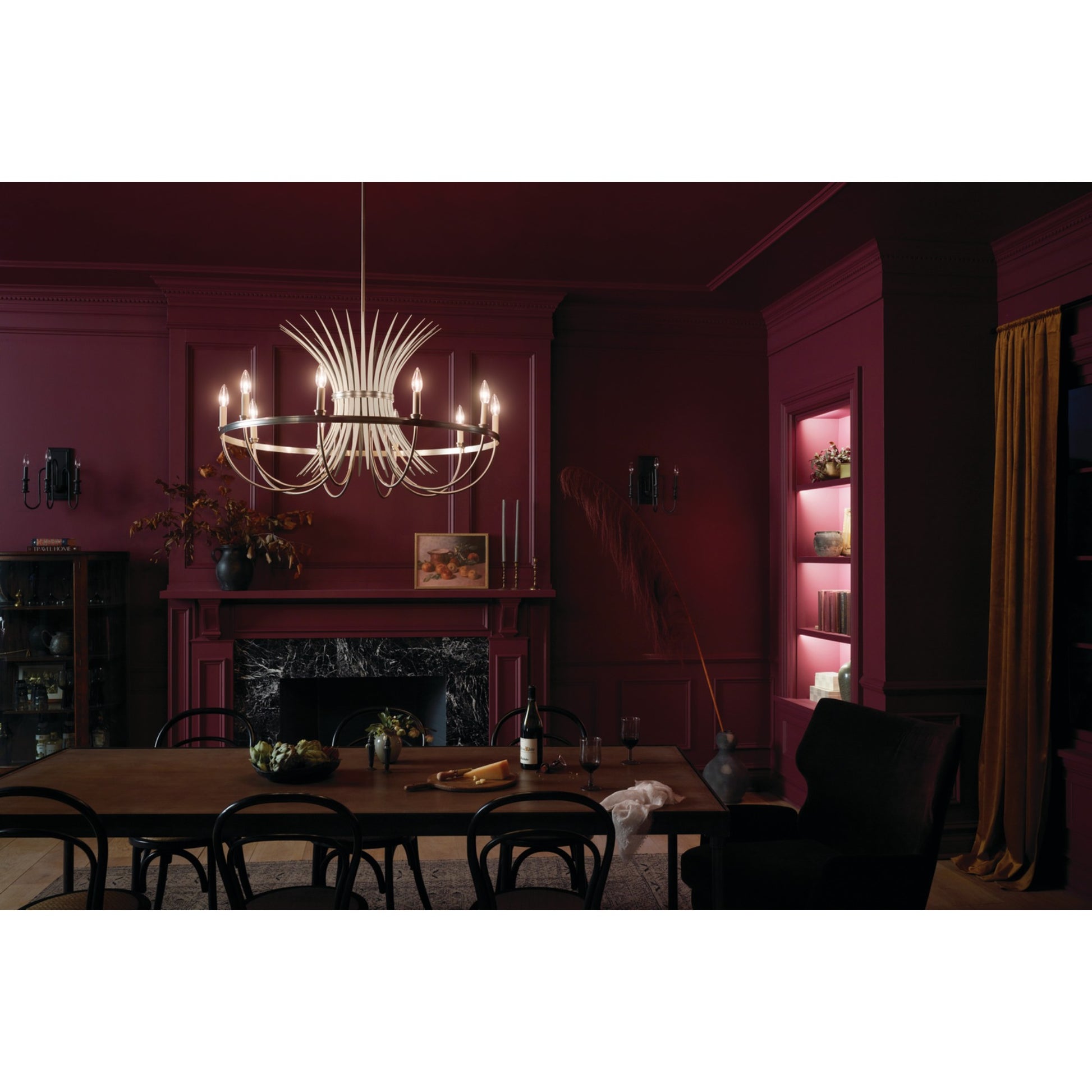 Baile 37" 10-Light Chandelier, Brushed Nickel Finish - Bees Lighting