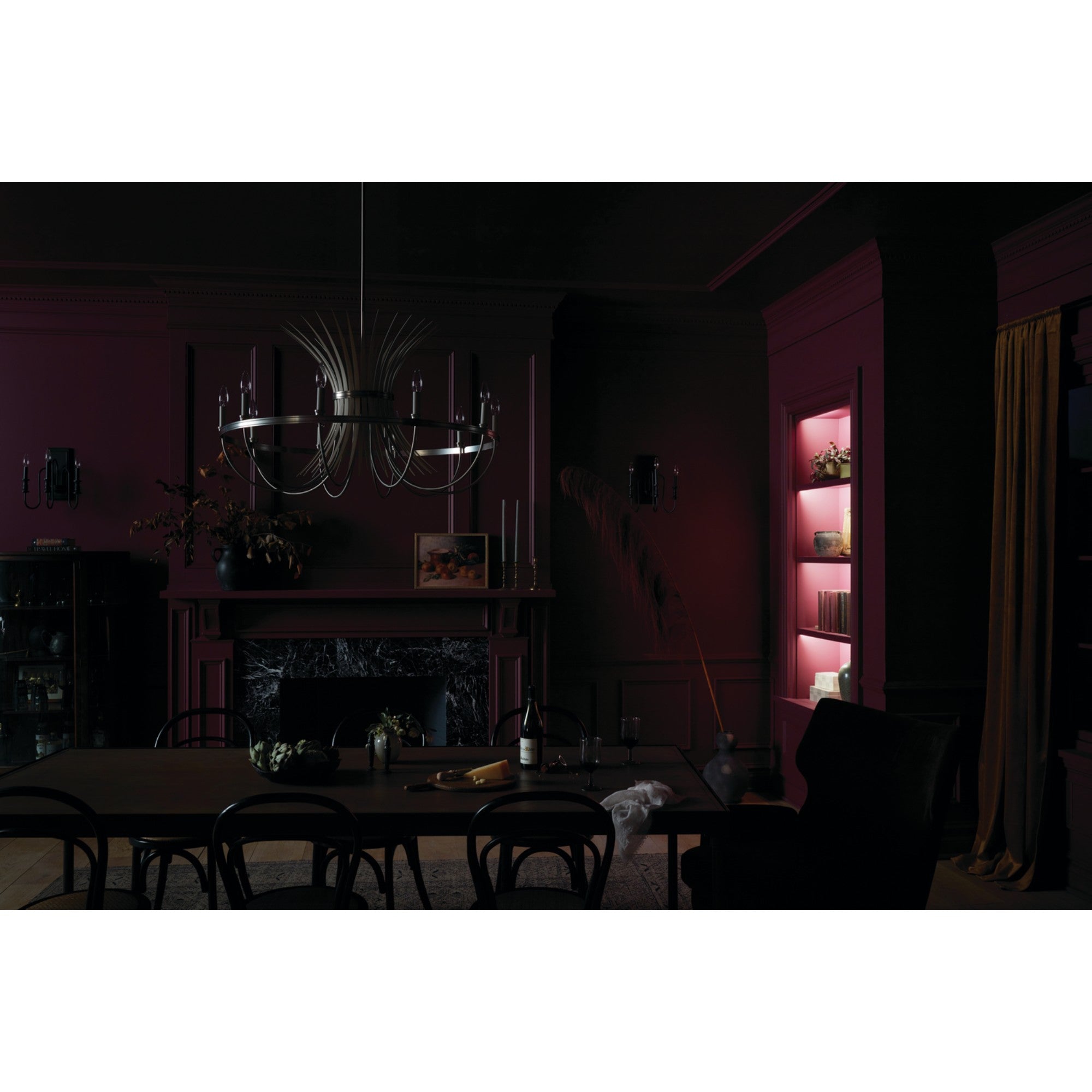 Baile 37" 10-Light Chandelier, Brushed Nickel Finish - Bees Lighting
