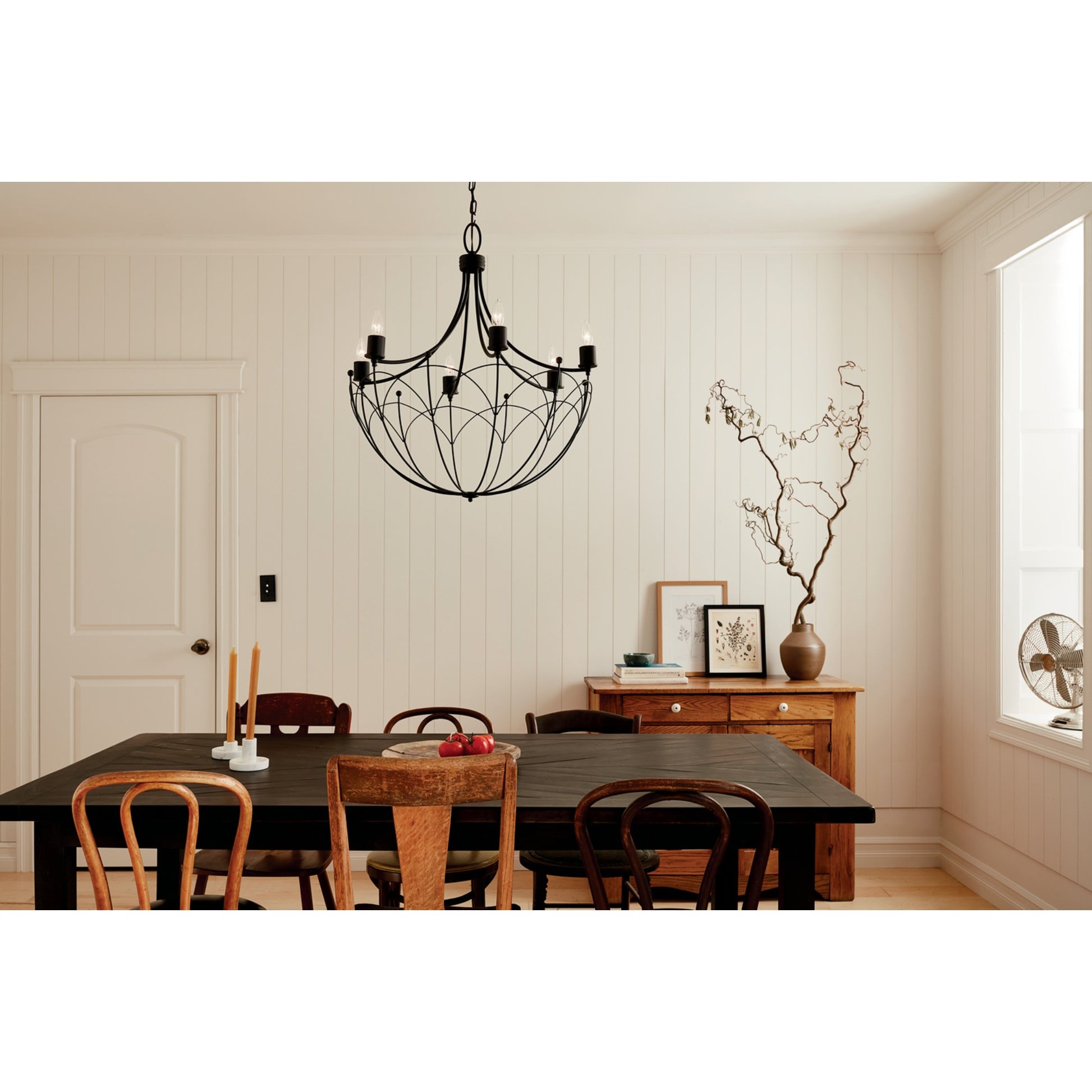 Topiary 28" 6-Light Chandelier, Textured Black Finish - Bees Lighting