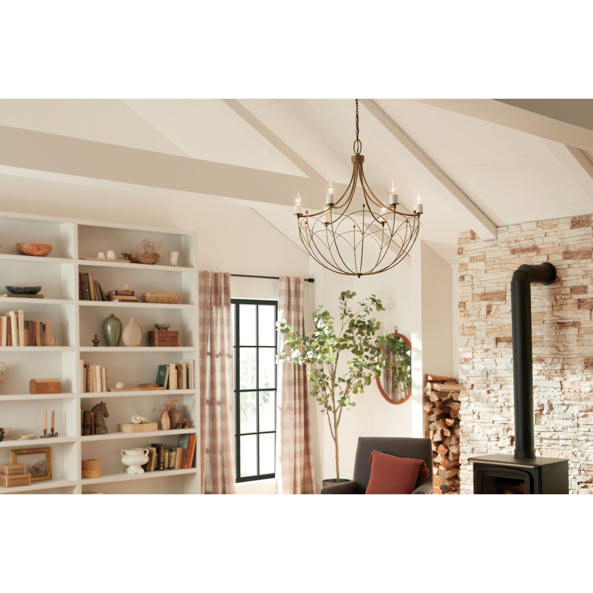 Topiary 28" 6-Light Chandelier, Character Bronze Finish - Bees Lighting