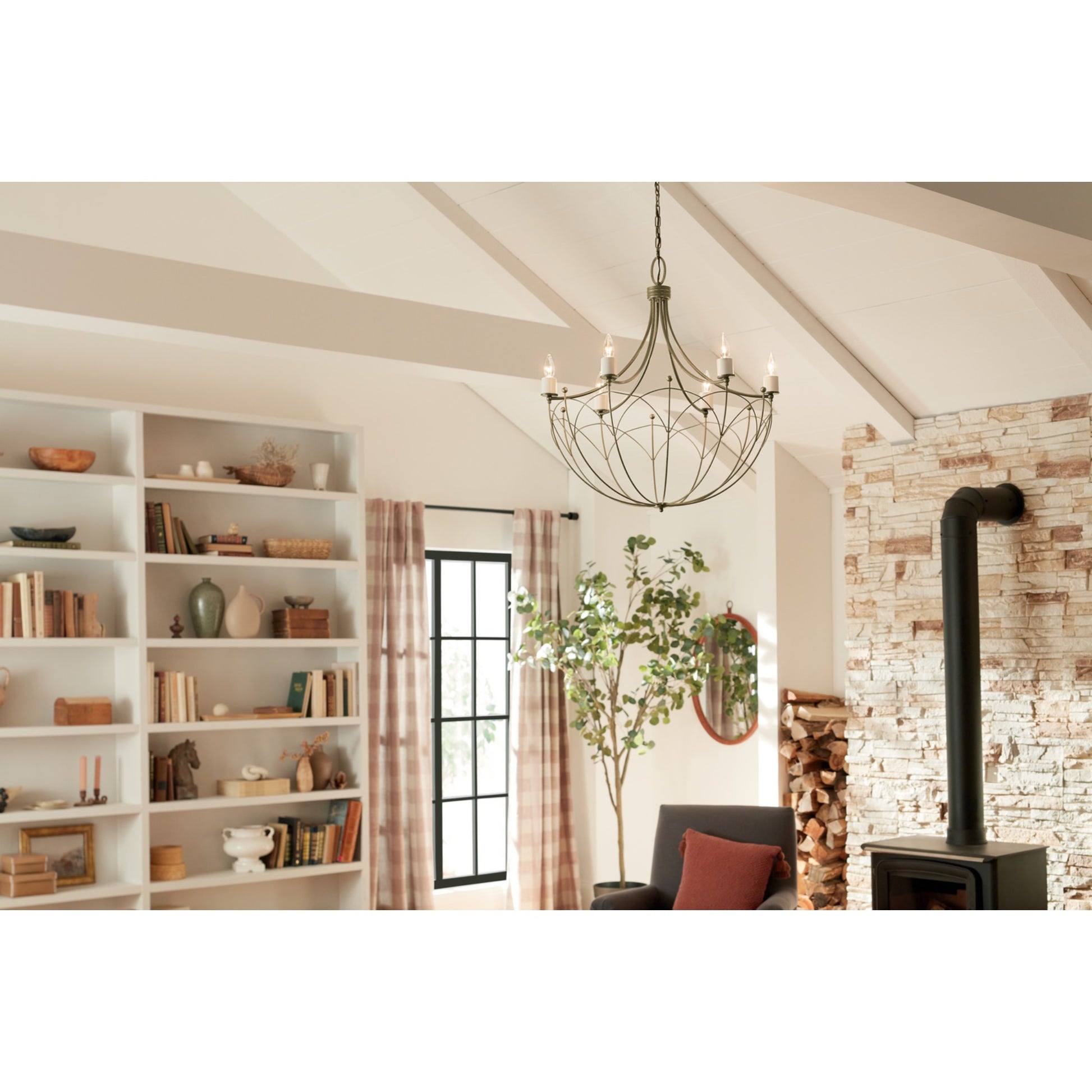 Topiary 28" 6-Light Chandelier, Character Bronze Finish - Bees Lighting