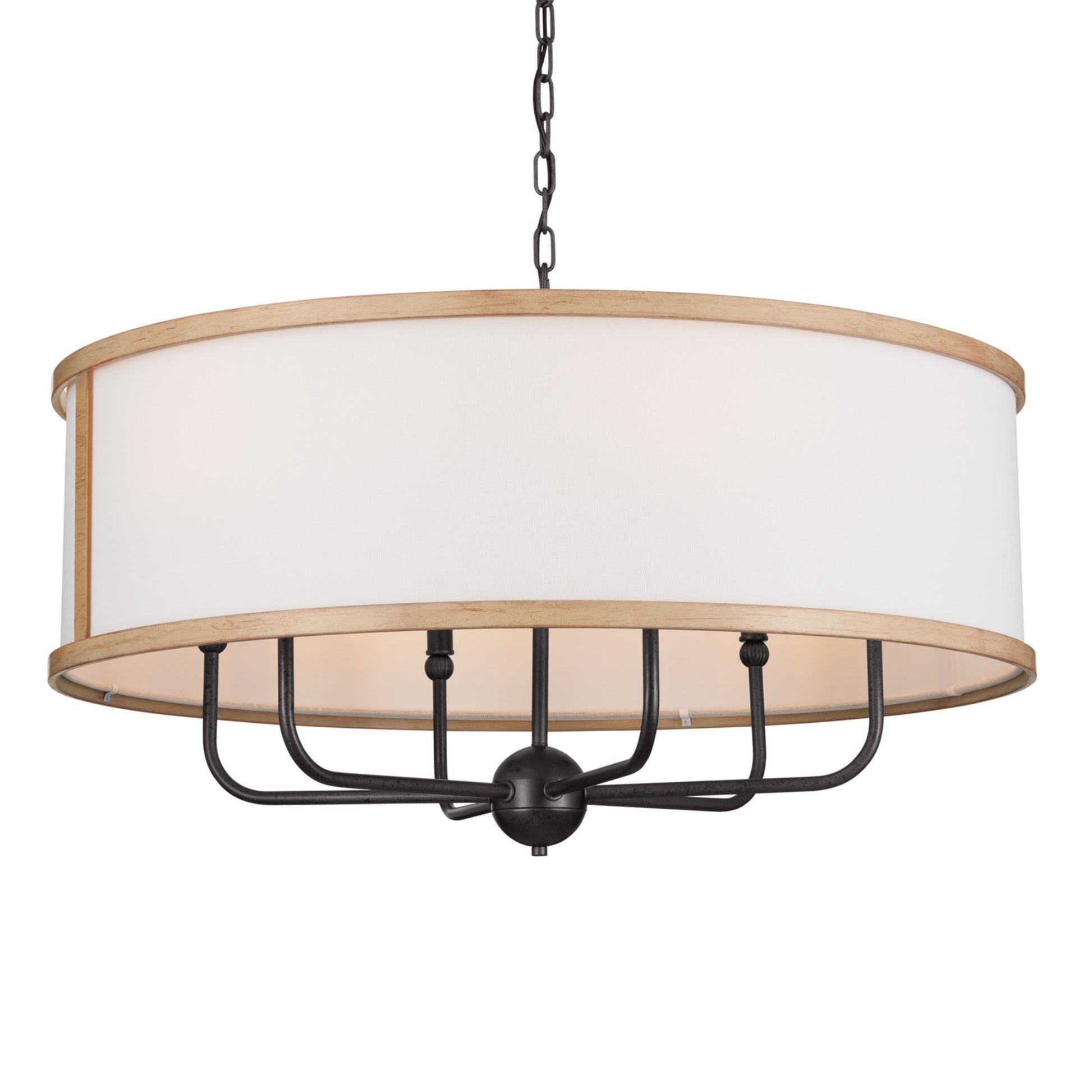 Heddle 31" 6-Light Chandelier, Anvil Iron Finish - Bees Lighting