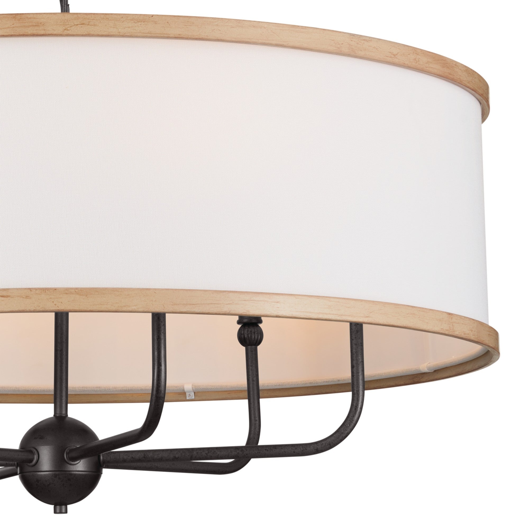 Heddle 31" 6-Light Chandelier, Anvil Iron Finish - Bees Lighting