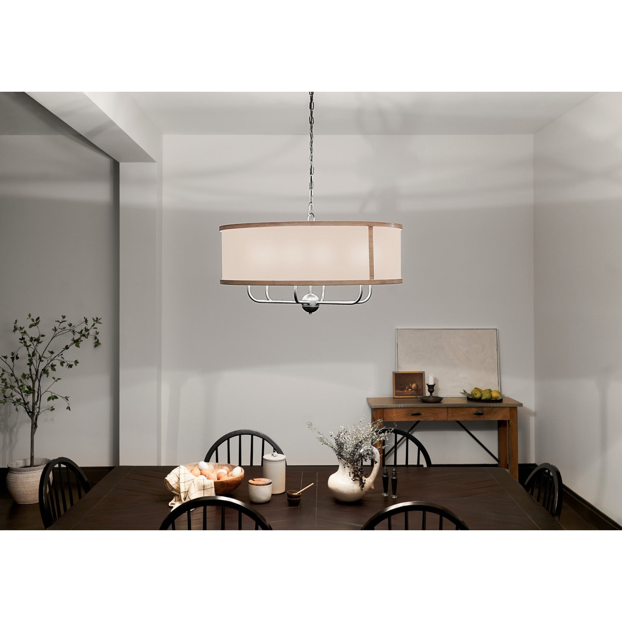 Heddle 31" 6-Light Chandelier, Anvil Iron Finish - Bees Lighting