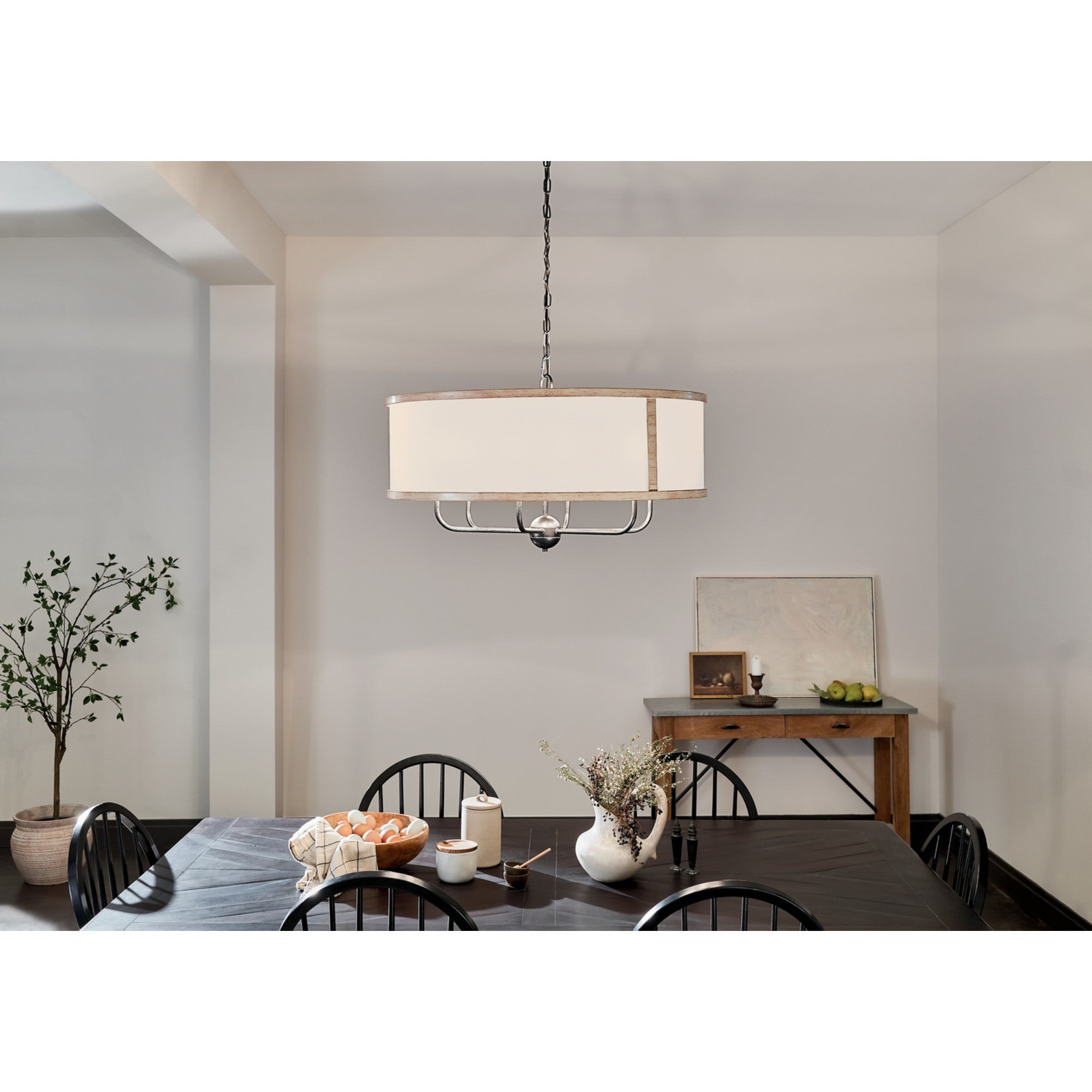 Heddle 31" 6-Light Chandelier, Anvil Iron Finish - Bees Lighting