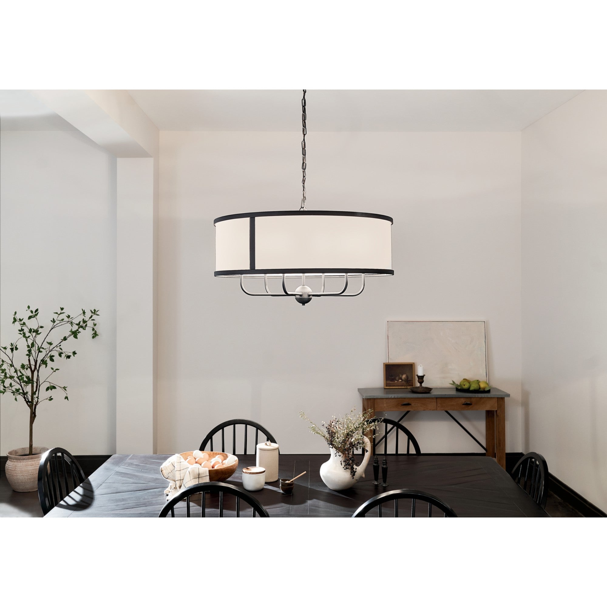 Heddle 31" 6-Light Chandelier, Textured Black Finish - Bees Lighting