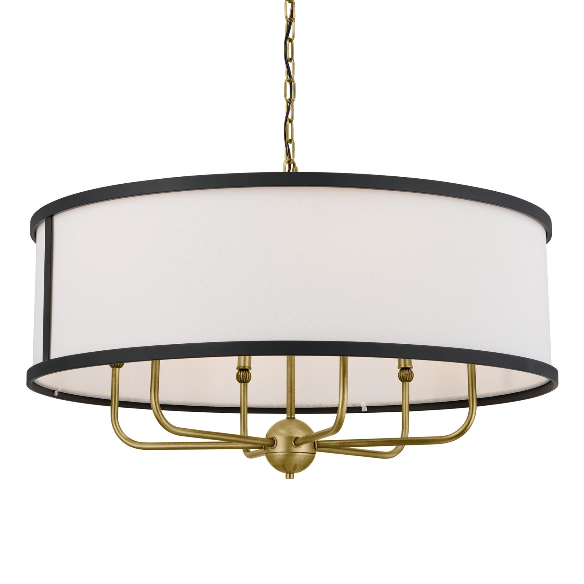 Heddle 31" 6-Light Chandelier, Natural Brass Finish - Bees Lighting