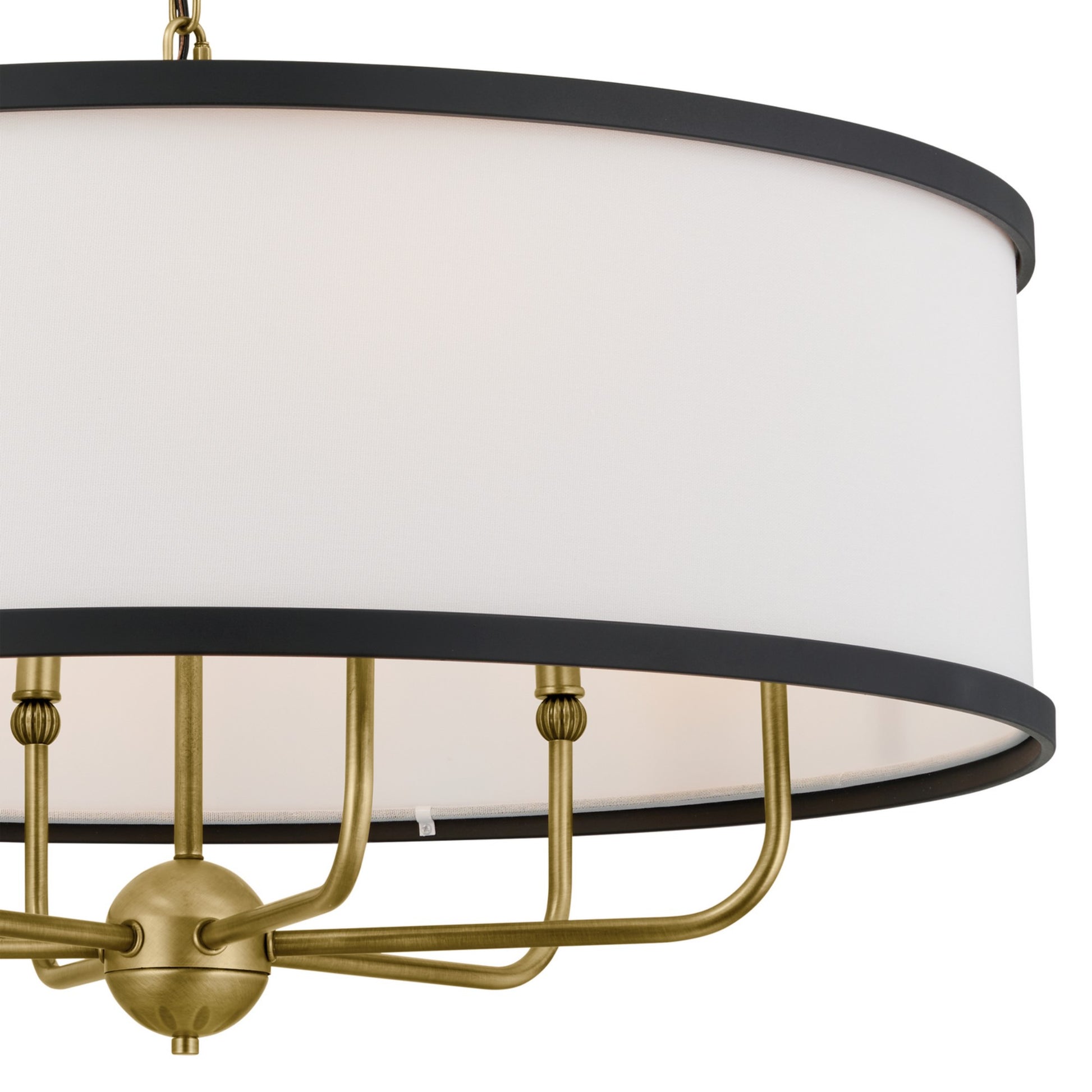 Heddle 31" 6-Light Chandelier, Natural Brass Finish - Bees Lighting