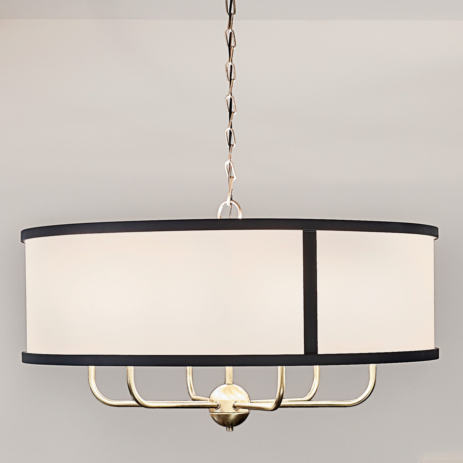 Heddle 31" 6-Light Chandelier, Natural Brass Finish - Bees Lighting