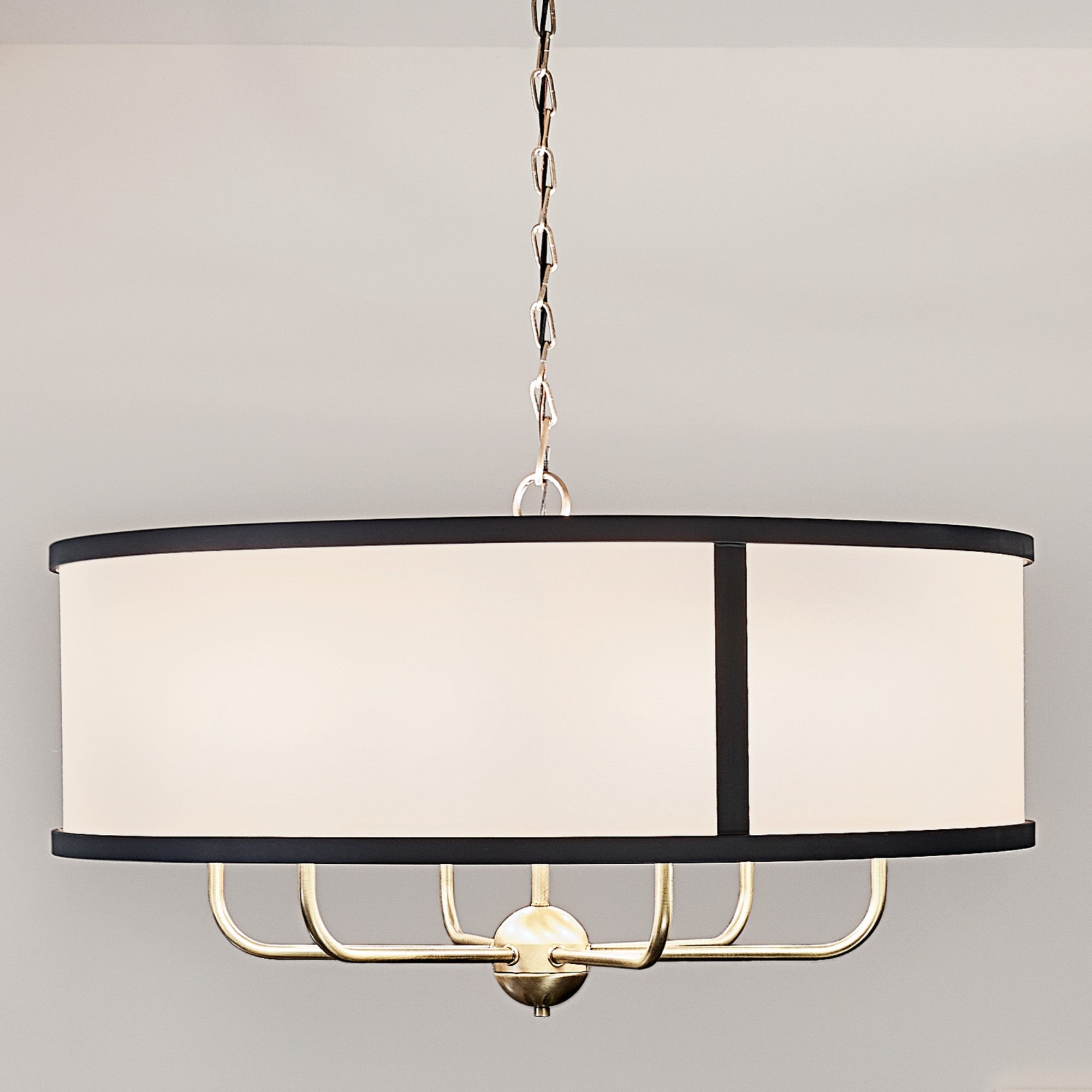 Heddle 31" 6-Light Chandelier, Natural Brass Finish - Bees Lighting