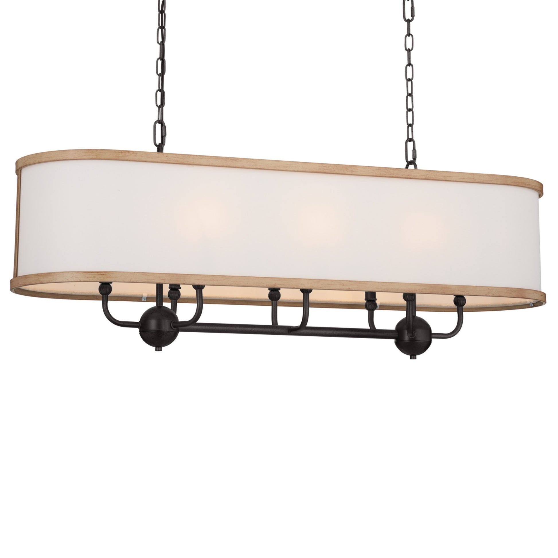 Heddle 43" 8-Light Linear Chandelier, Anvil Iron Finish - Bees Lighting