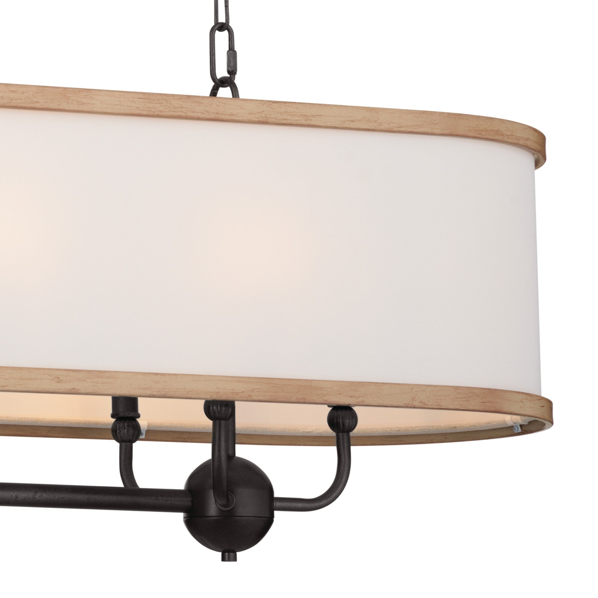Heddle 43" 8-Light Linear Chandelier, Anvil Iron Finish - Bees Lighting
