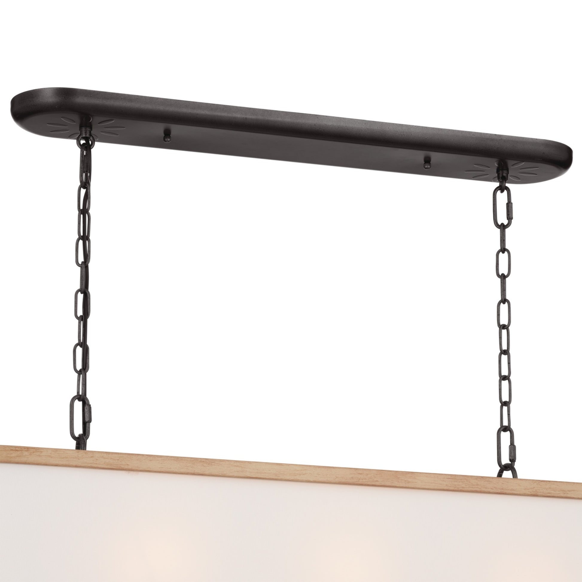 Heddle 43" 8-Light Linear Chandelier, Anvil Iron Finish - Bees Lighting