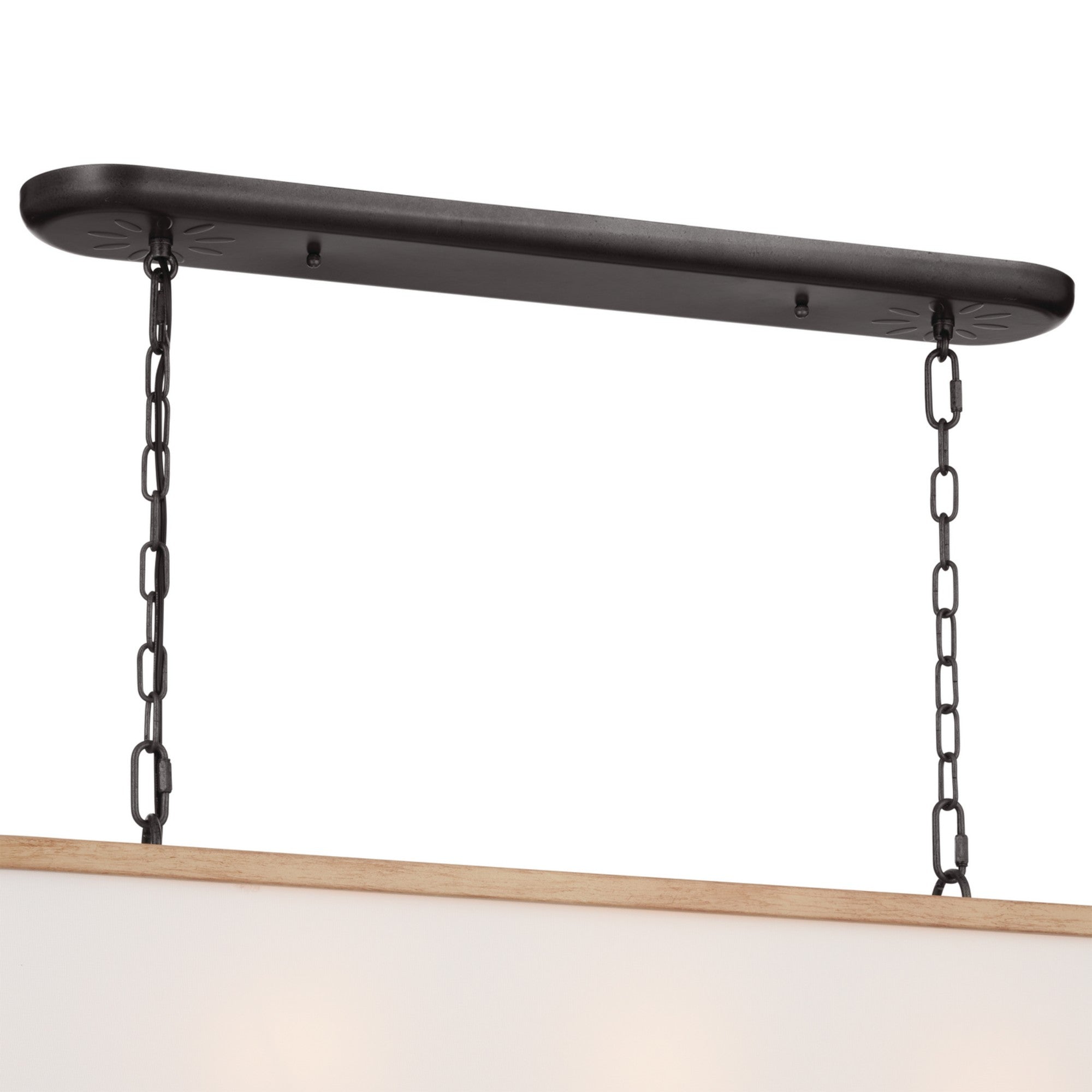 Heddle 43" 8-Light Linear Chandelier, Anvil Iron Finish - Bees Lighting