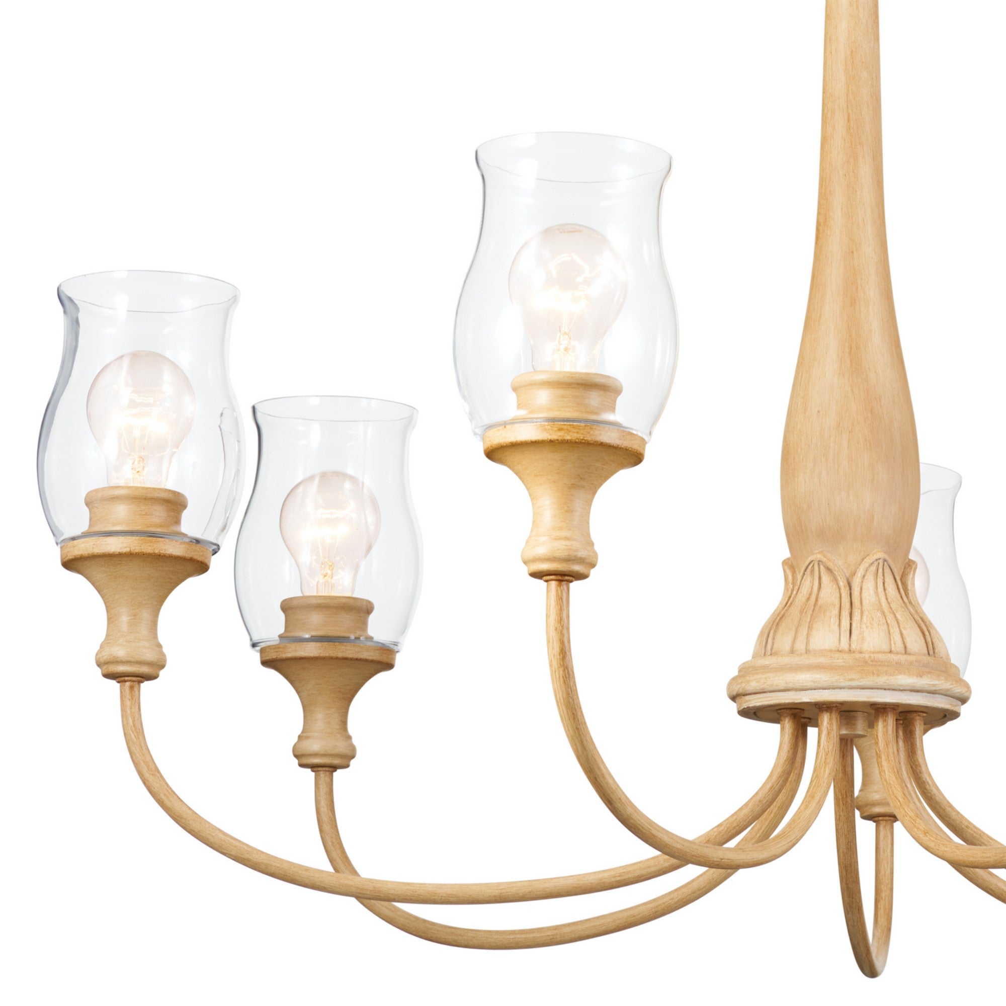 Melis 36" 7-Light Chandelier, Warm Maple Wood Finish - Bees Lighting