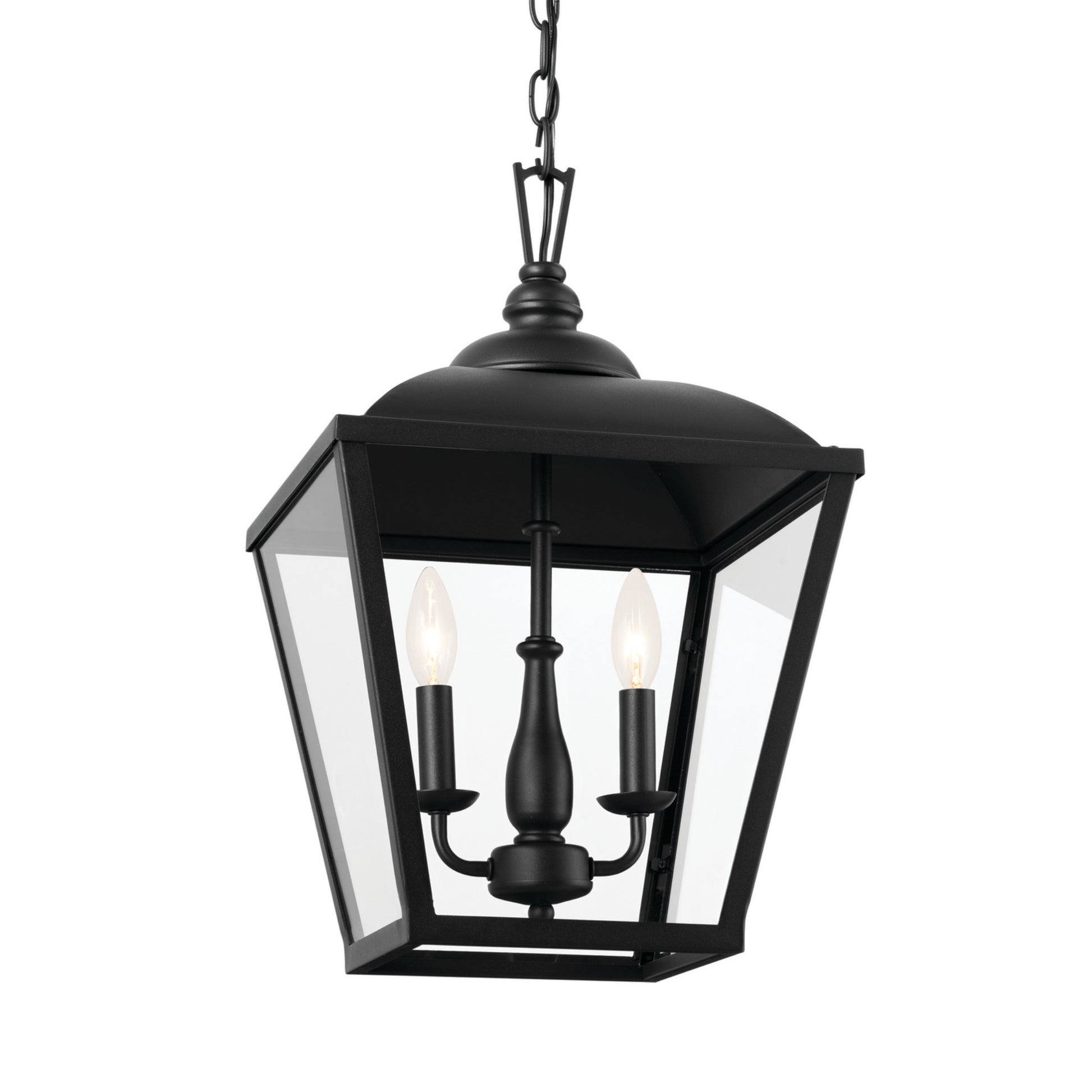 Dame 13" 2-Light Pendant, Textured Black Finish - Bees Lighting