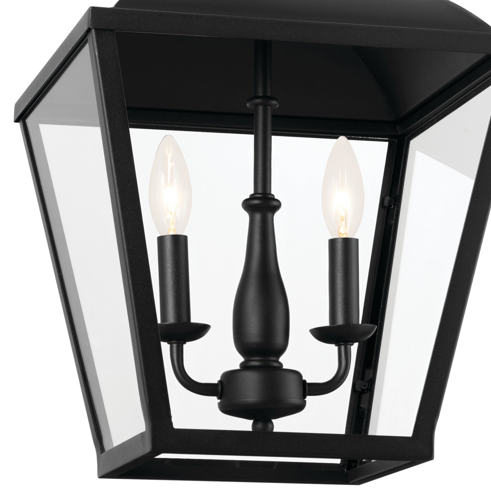 Dame 13" 2-Light Pendant, Textured Black Finish - Bees Lighting