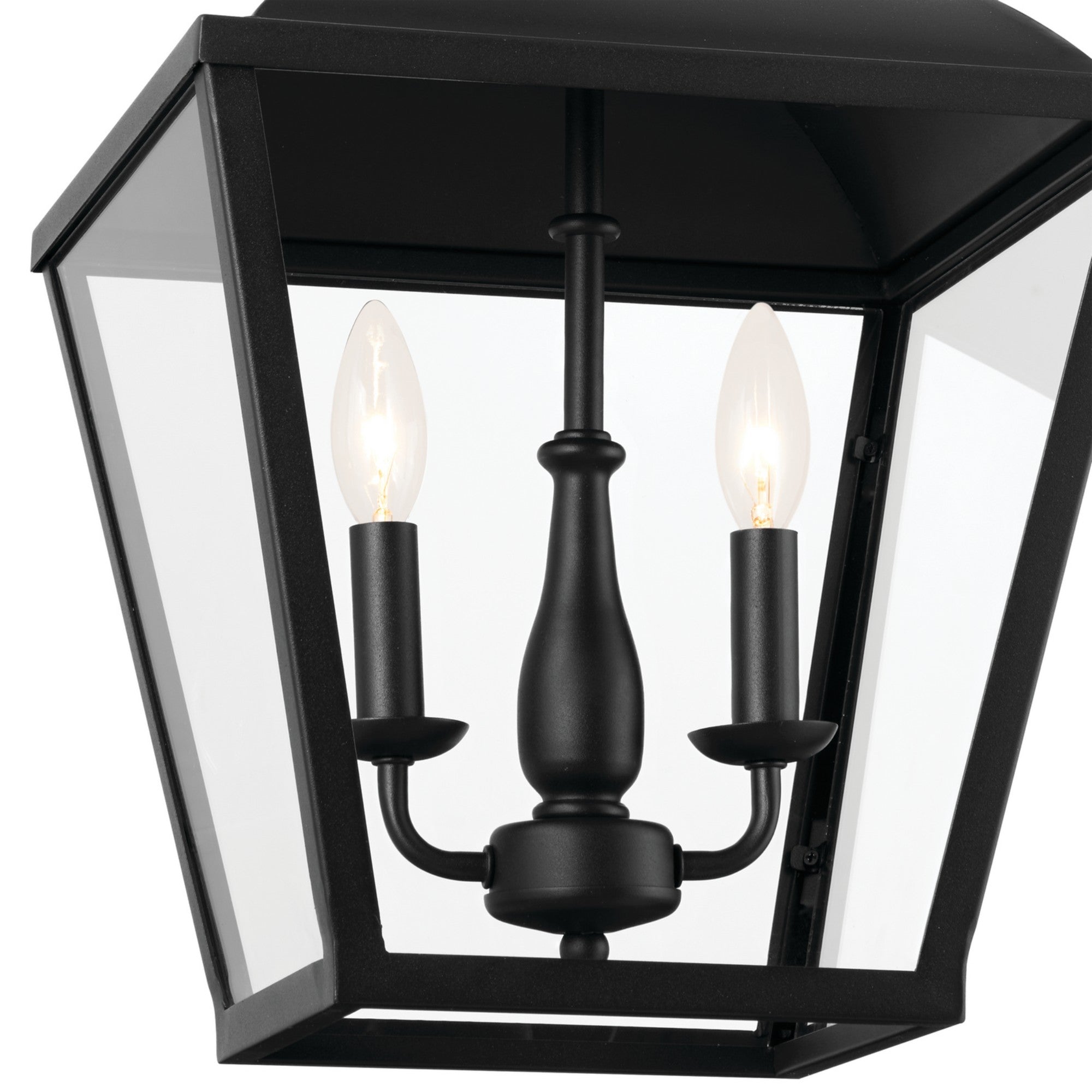 Dame 13" 2-Light Pendant, Textured Black Finish - Bees Lighting