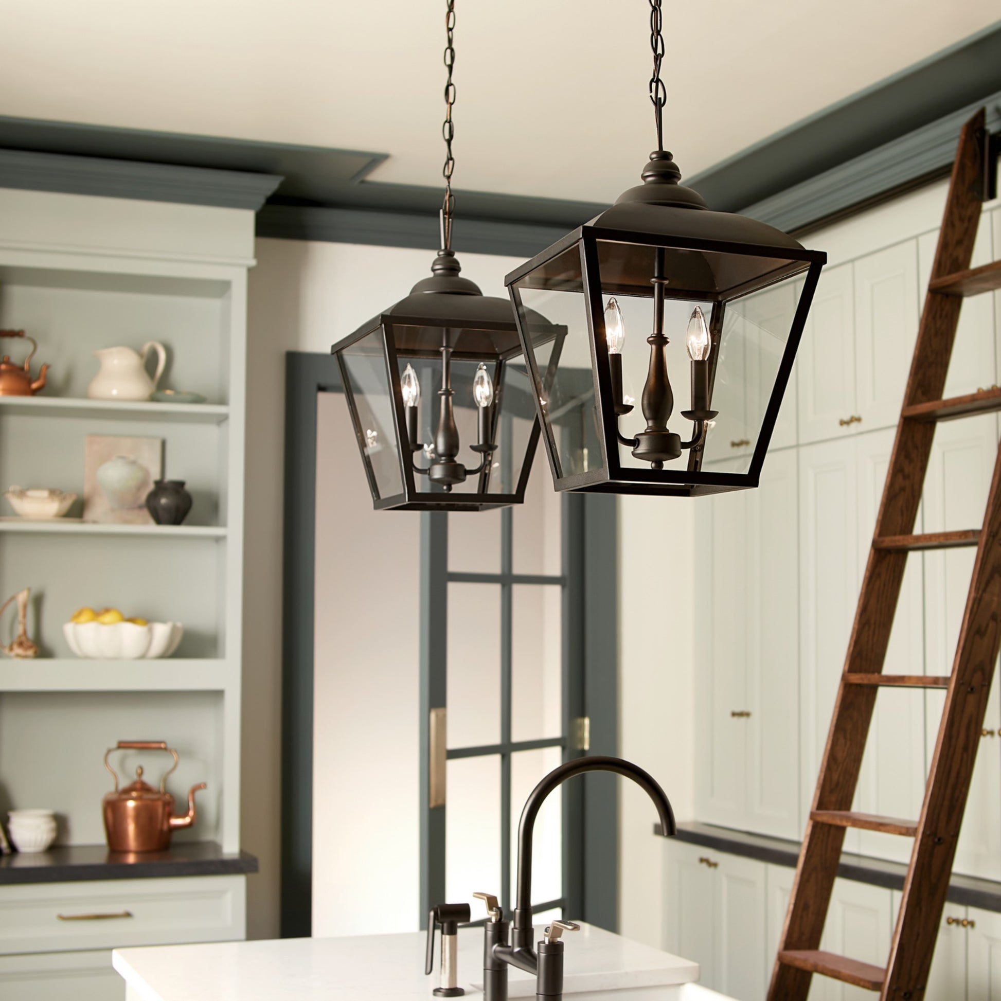 Dame 13" 2-Light Pendant, Textured Black Finish - Bees Lighting