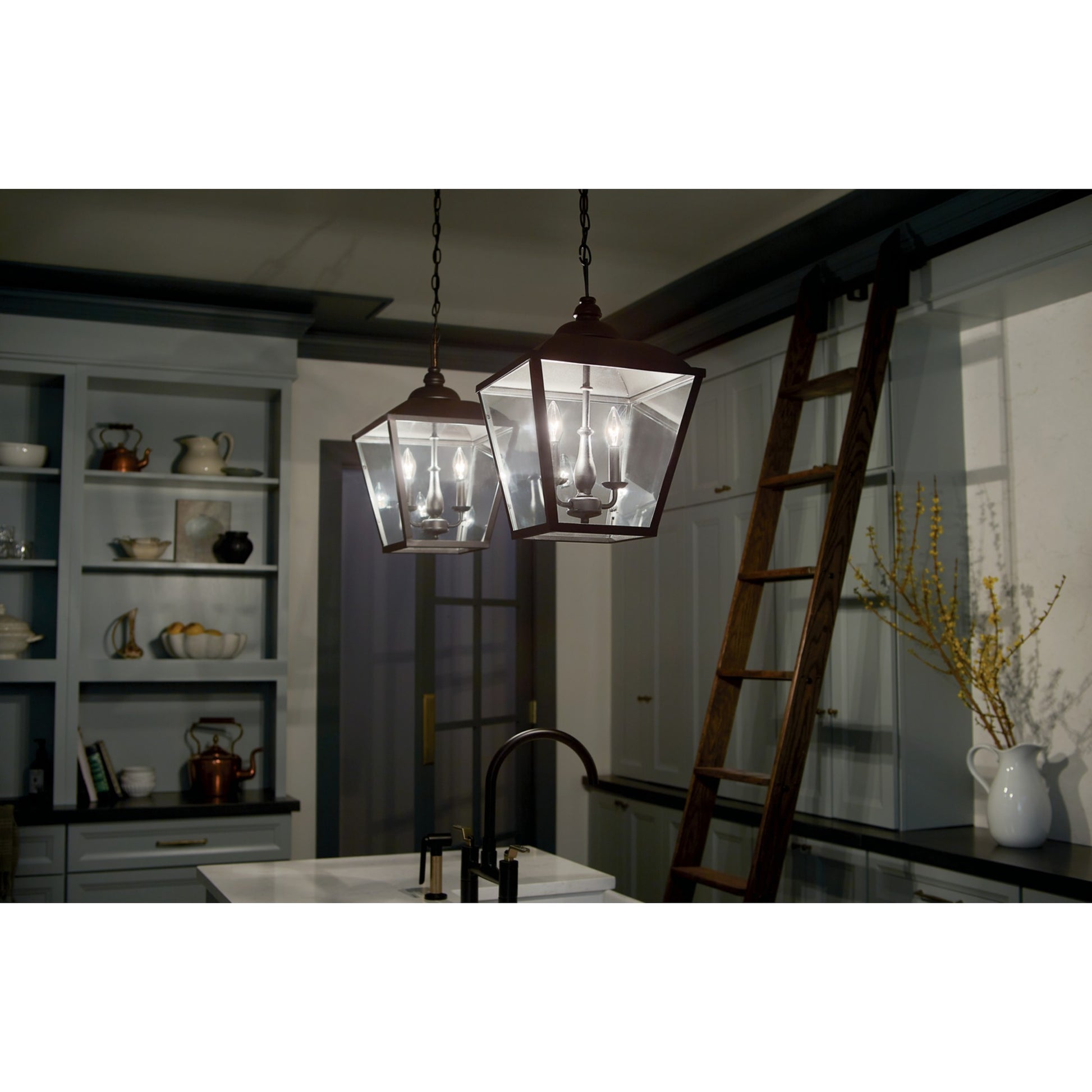 Dame 13" 2-Light Pendant, Textured Black Finish - Bees Lighting