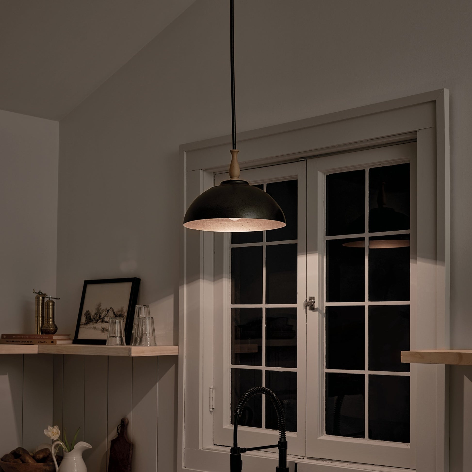 Fira 14" Pendant, Anvil Iron Finish - Bees Lighting