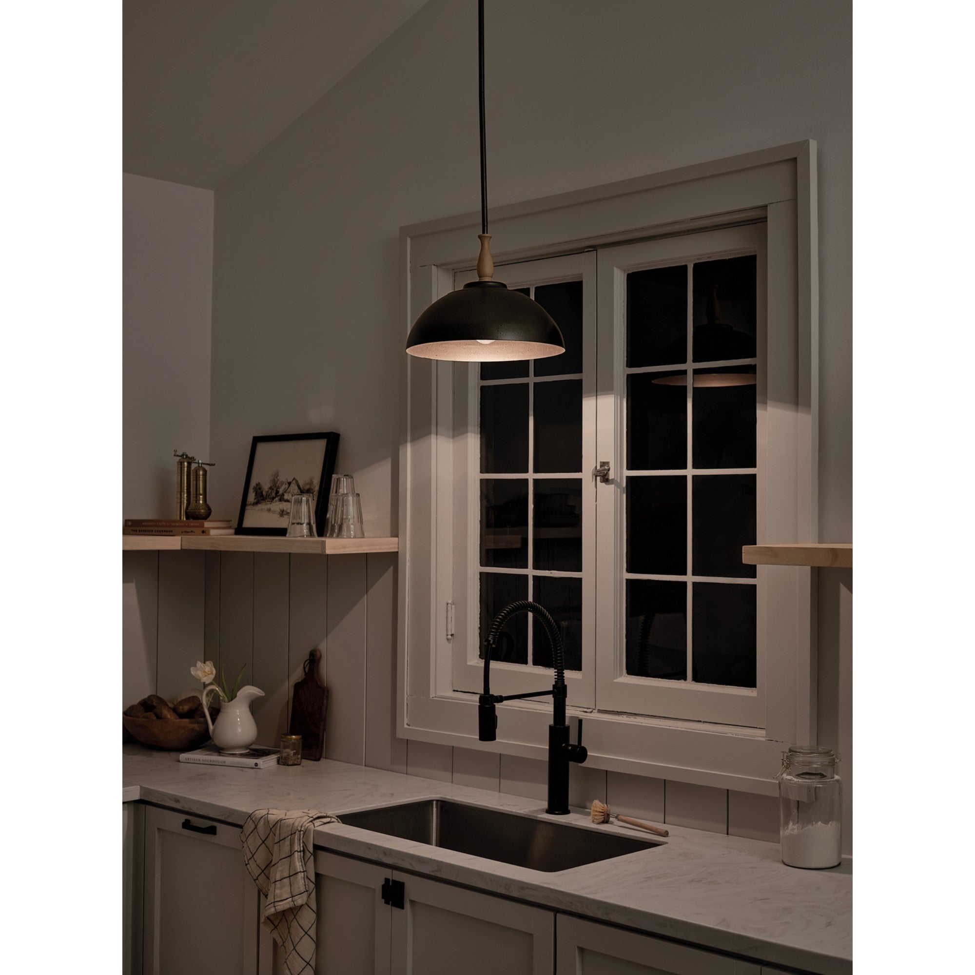 Fira 14" Pendant, Anvil Iron Finish - Bees Lighting