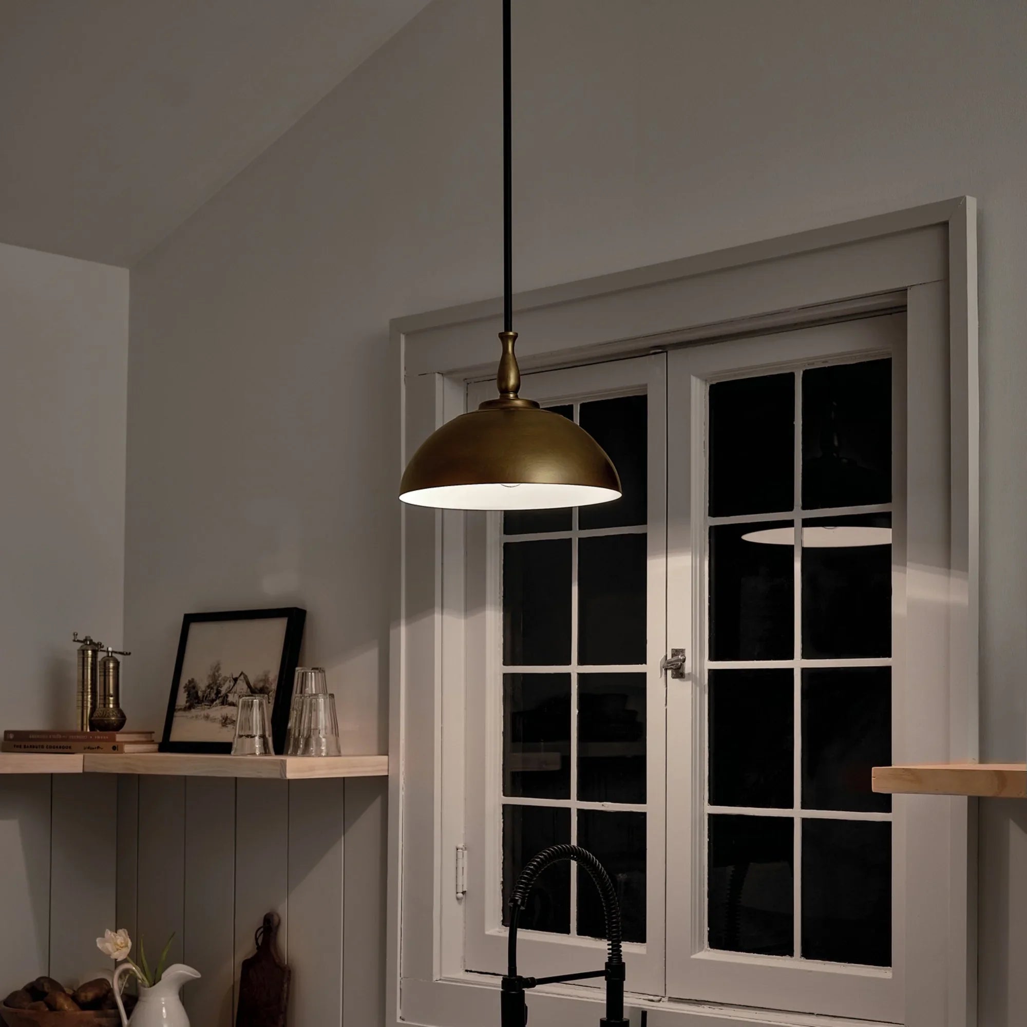 Fira 14" Pendant, Natural Brass Finish - Bees Lighting