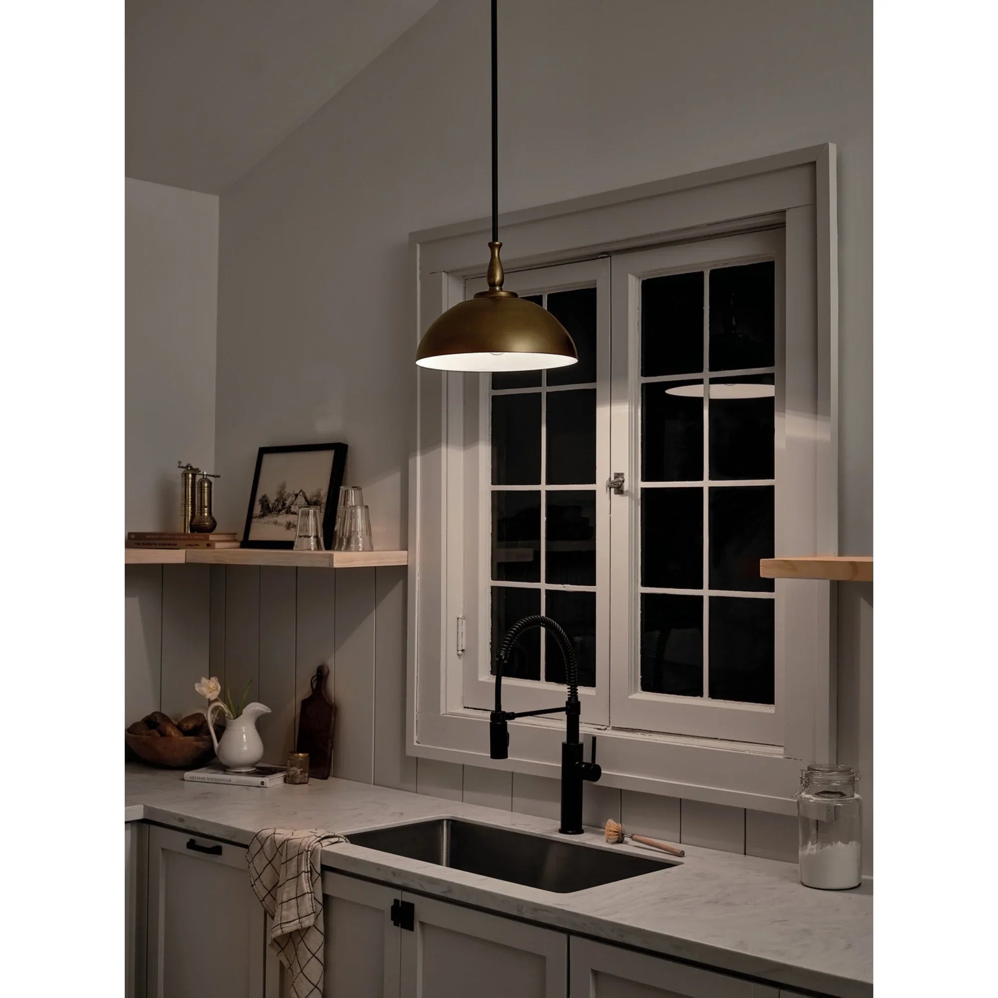 Fira 14" Pendant, Natural Brass Finish - Bees Lighting