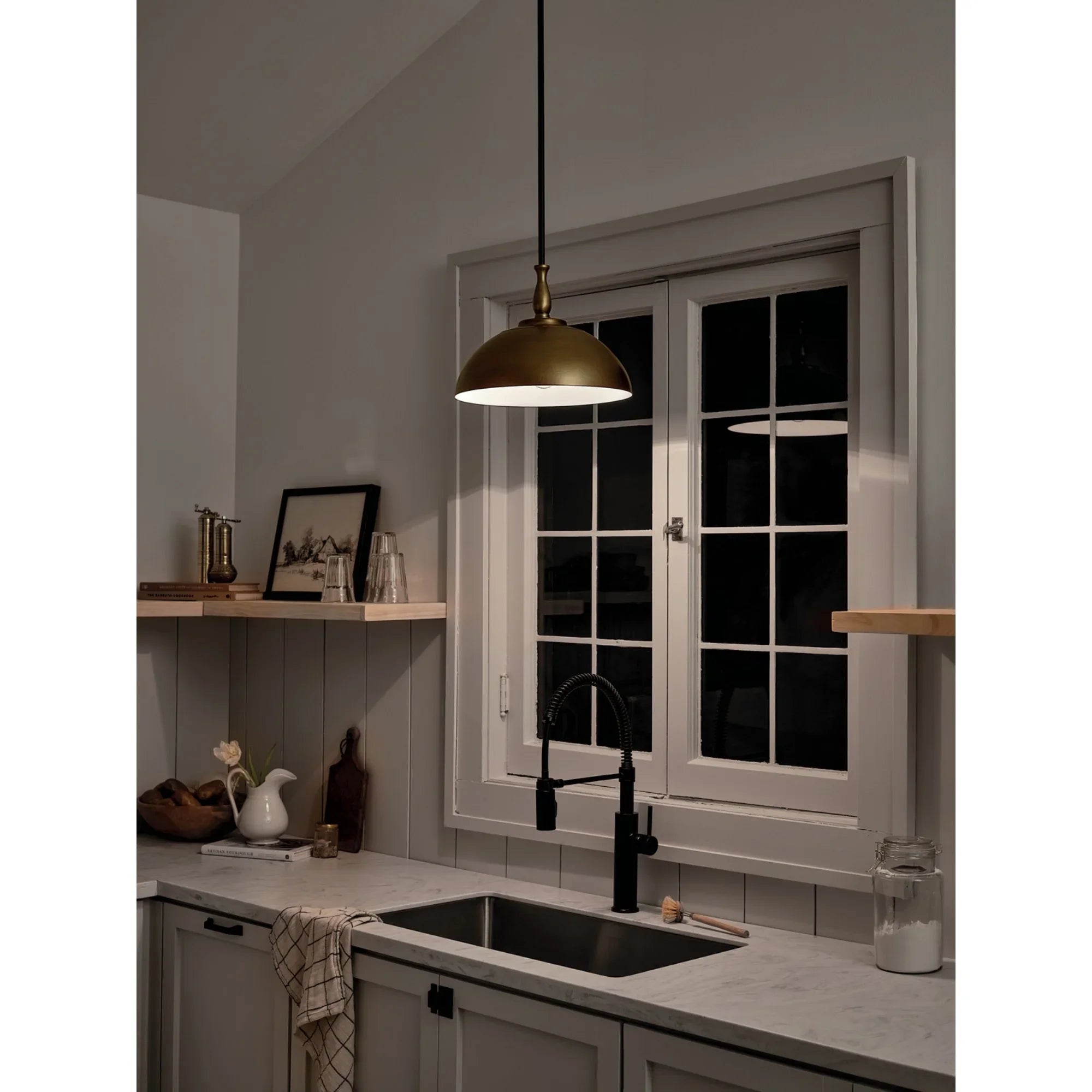 Fira 14" Pendant, Natural Brass Finish - Bees Lighting