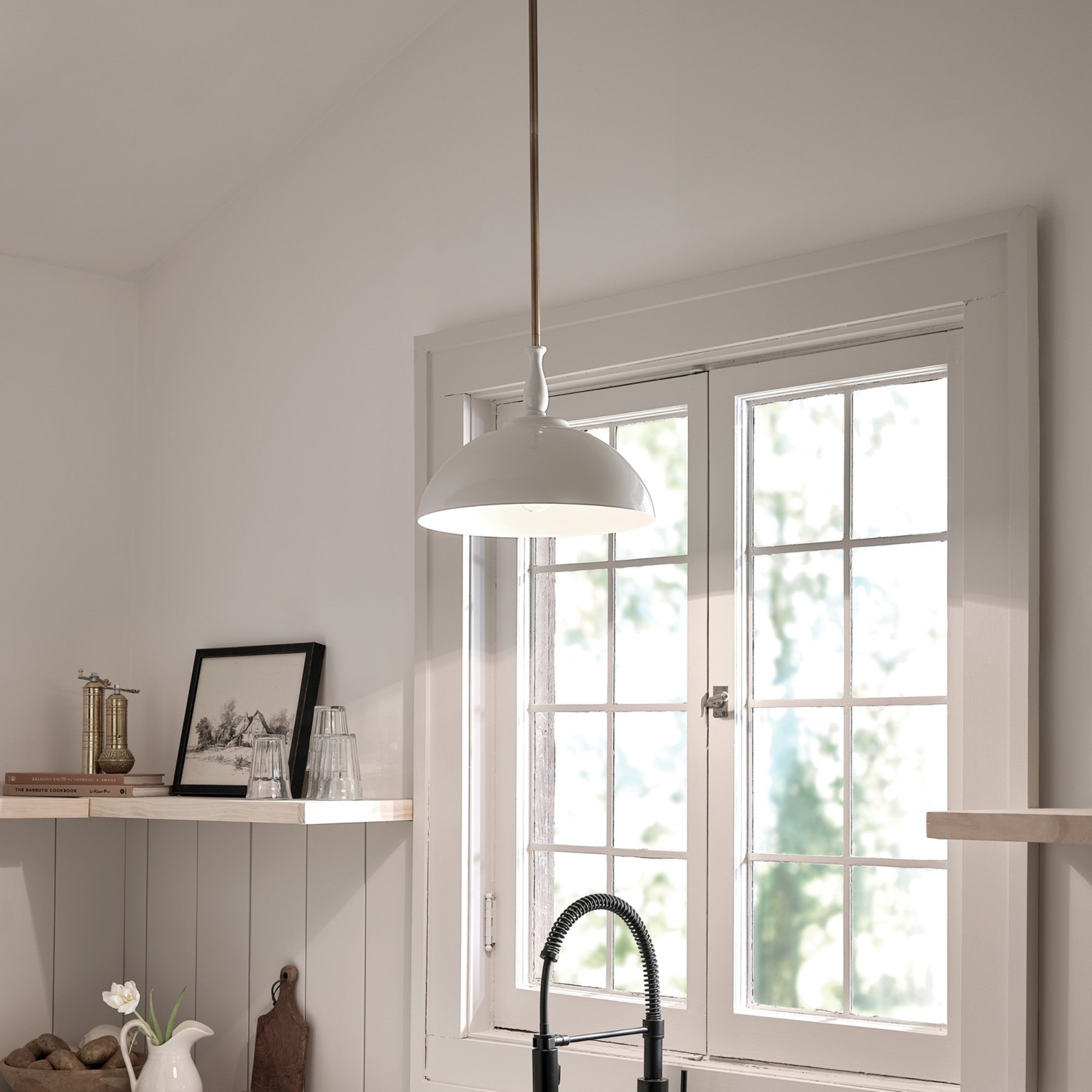 Fira 14" Pendant, White Finish - Bees Lighting