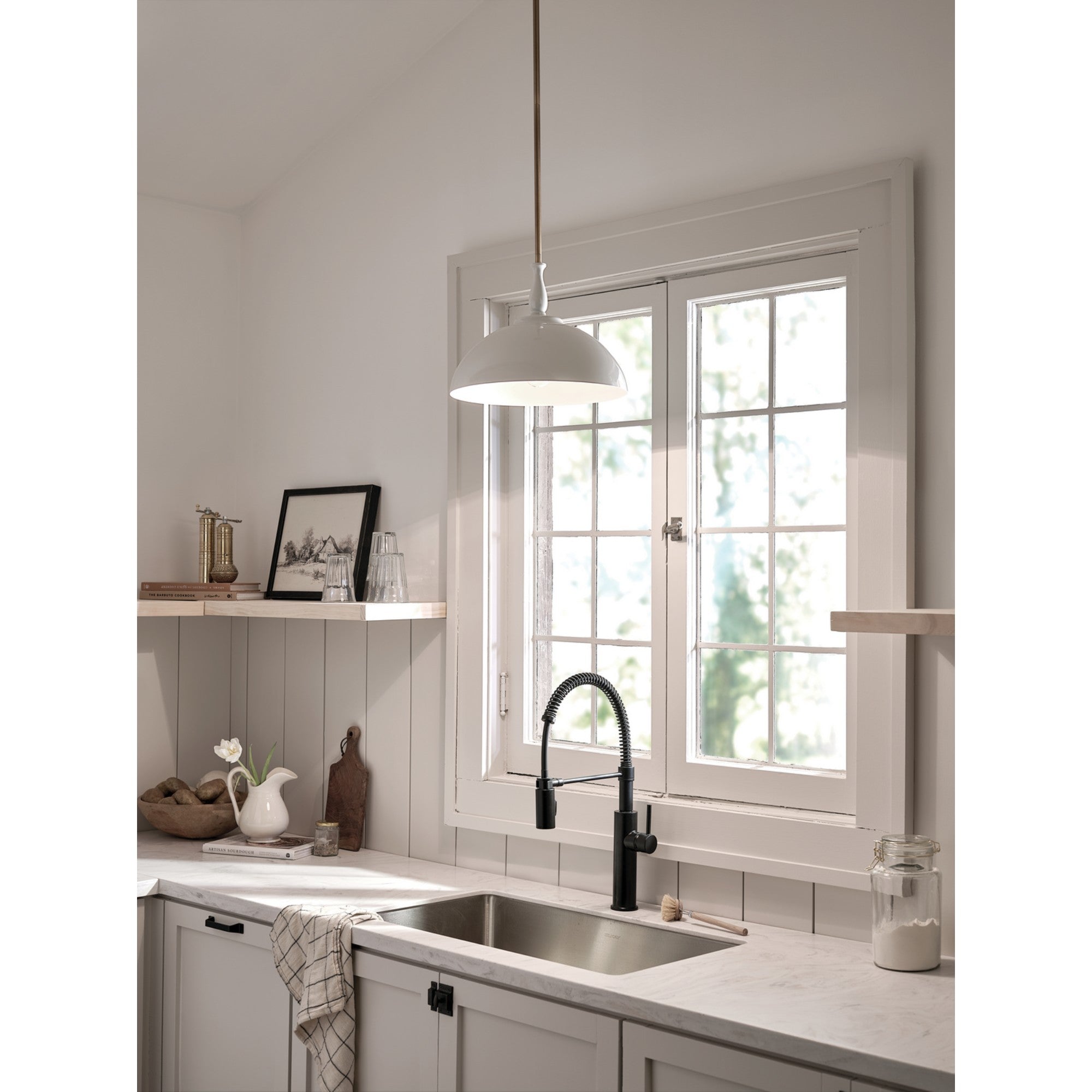 Fira 14" Pendant, White Finish - Bees Lighting