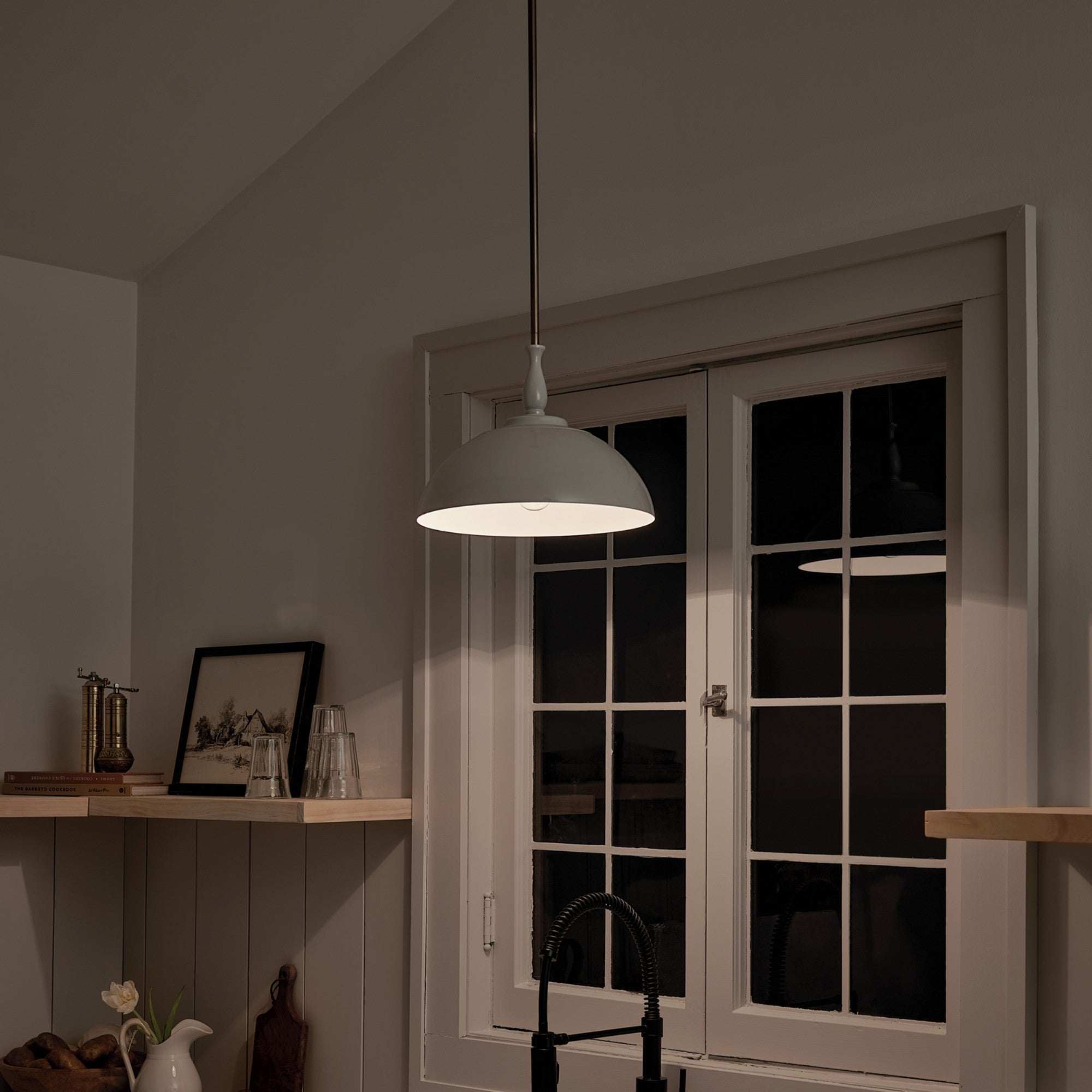 Fira 14" Pendant, White Finish - Bees Lighting